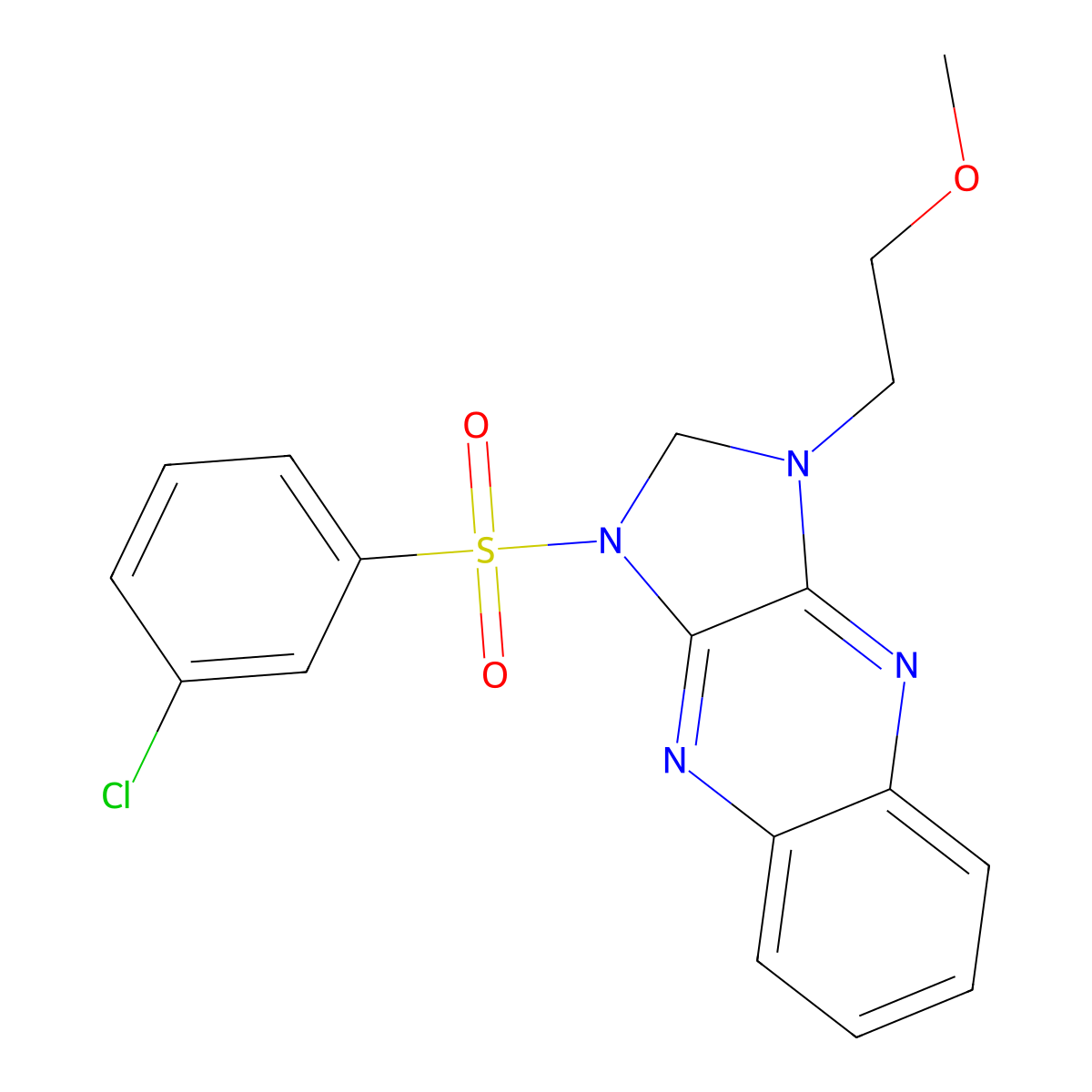 1-((3-chlorophenyl)sulfonyl)-3-(2-methoxyethyl)-2,3-dihydro-1H-imidazo[4,5-b]quinoxaline molecular structure, CAS 848687-52-5