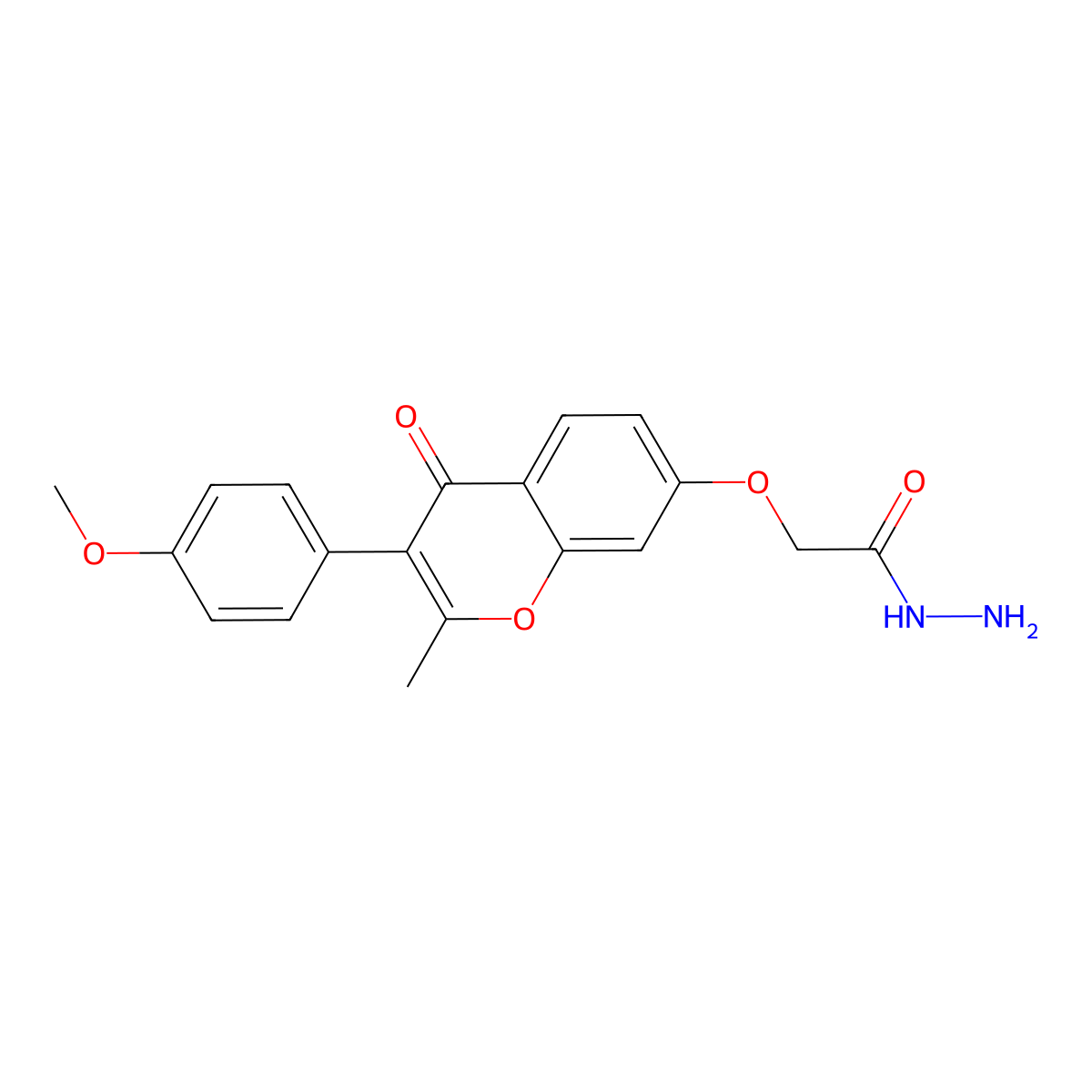 2-{[3-(4-methoxyphenyl)-2-methyl-4-oxo-4H-chromen-7-yl]oxy}acetohydrazide molecular structure, CAS 848687-66-1