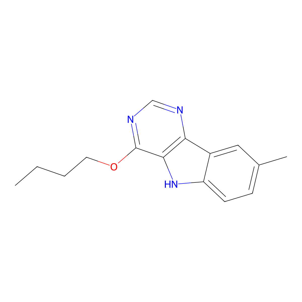 4-Butoxy-8-methyl-5H-pyrimido[5,4-b]indole molecular structure, CAS 848688-65-3