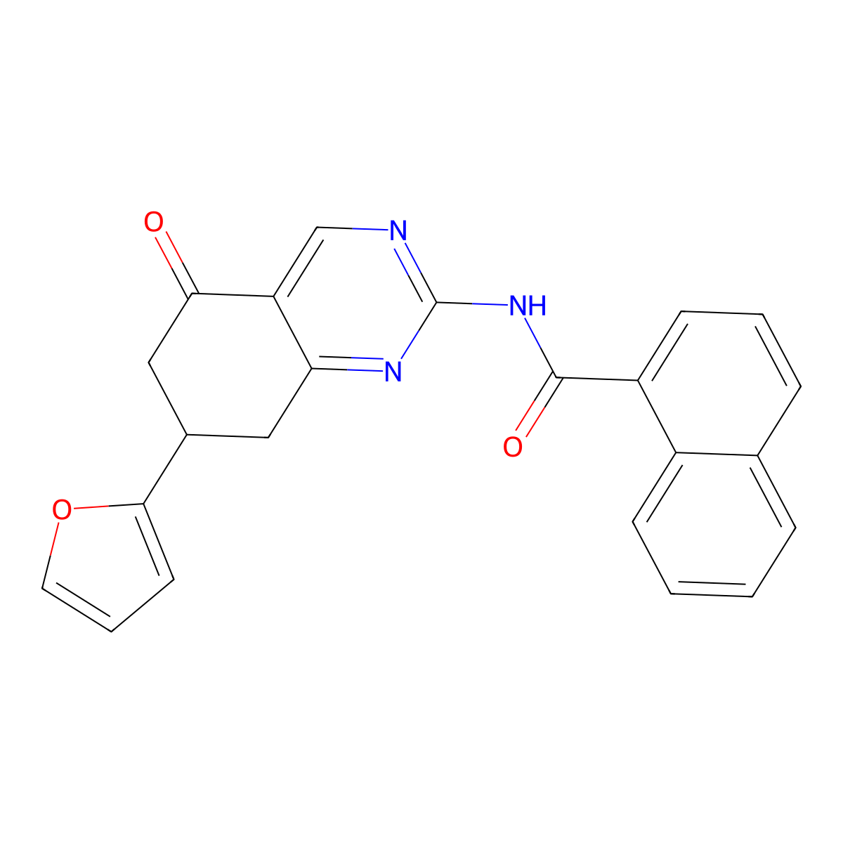 N-[7-(furan-2-yl)-5-oxo-5,6,7,8-tetrahydroquinazolin-2-yl]naphthalene-1-carboxamide molecular structure, CAS 848689-54-3