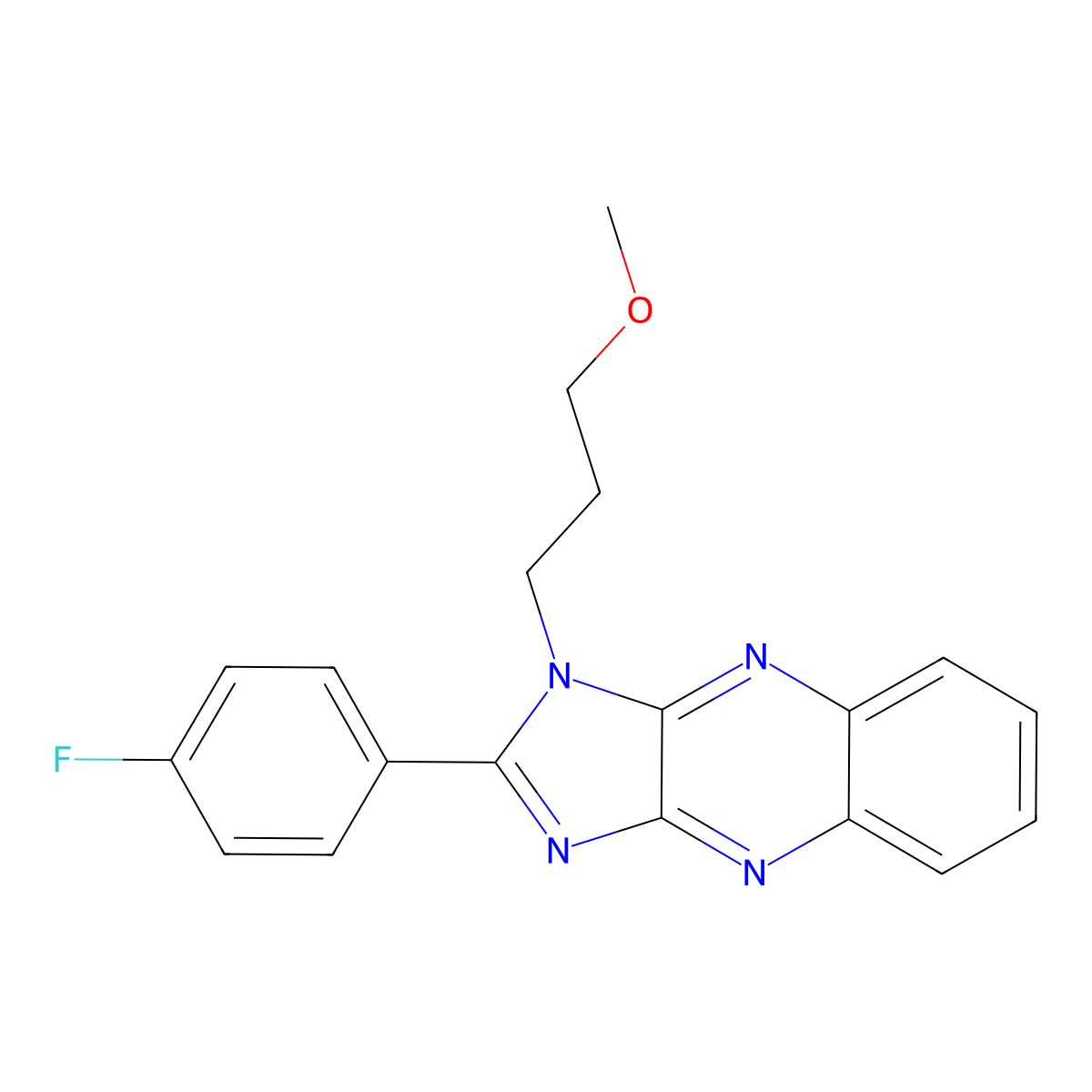 2-(4-fluorophenyl)-1-(3-methoxypropyl)-1H-imidazo[4,5-b]quinoxaline molecular structure, CAS 848690-08-4