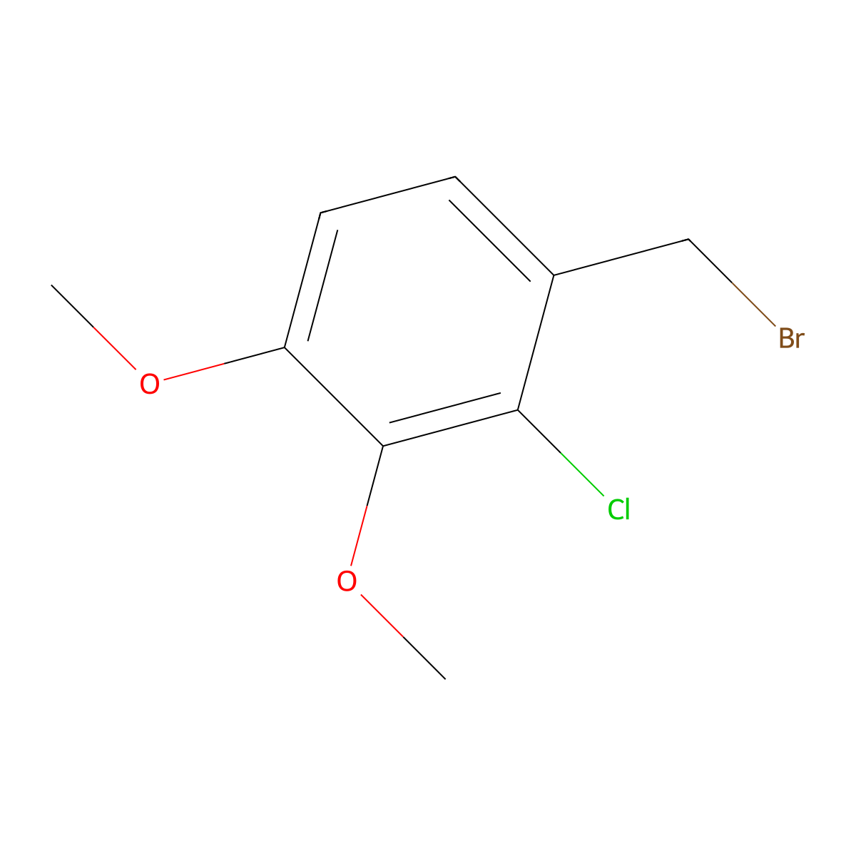 1-(Bromomethyl)-2-chloro-3,4-dimethoxybenzene molecular structure, CAS 848696-72-0