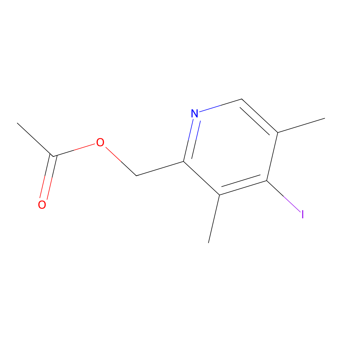 (4-Iodo-3,5-dimethylpyridin-2-yl)methyl acetate molecular structure, CAS 848696-82-2