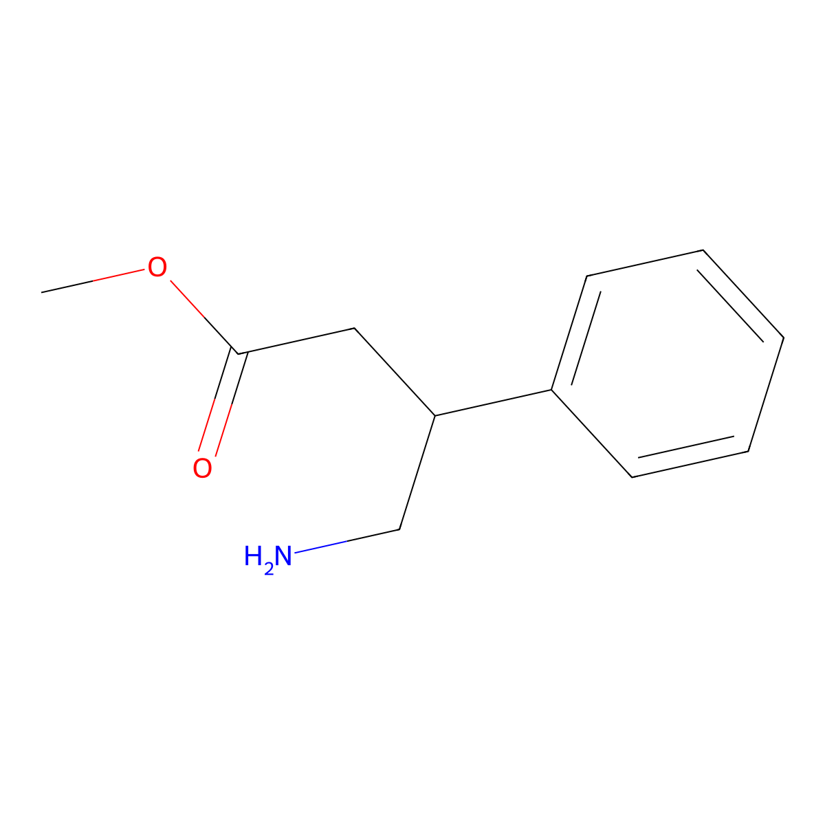 Methyl 4-amino-3-phenylbutanoate molecular structure, CAS 84872-79-7