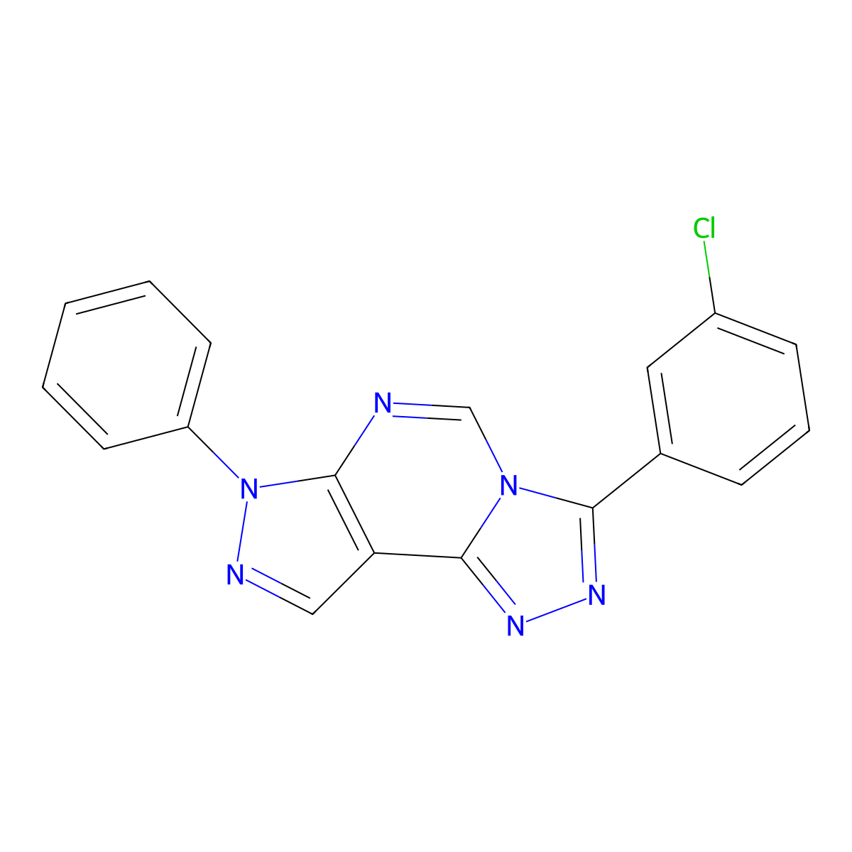 5-(3-Chlorophenyl)-10-phenyl-3,4,6,8,10,11-hexaazatricyclo[7.3.0.0^{2,6}]dodeca-1(9),2,4,7,11-pentaene molecular structure, CAS 848726-71-6