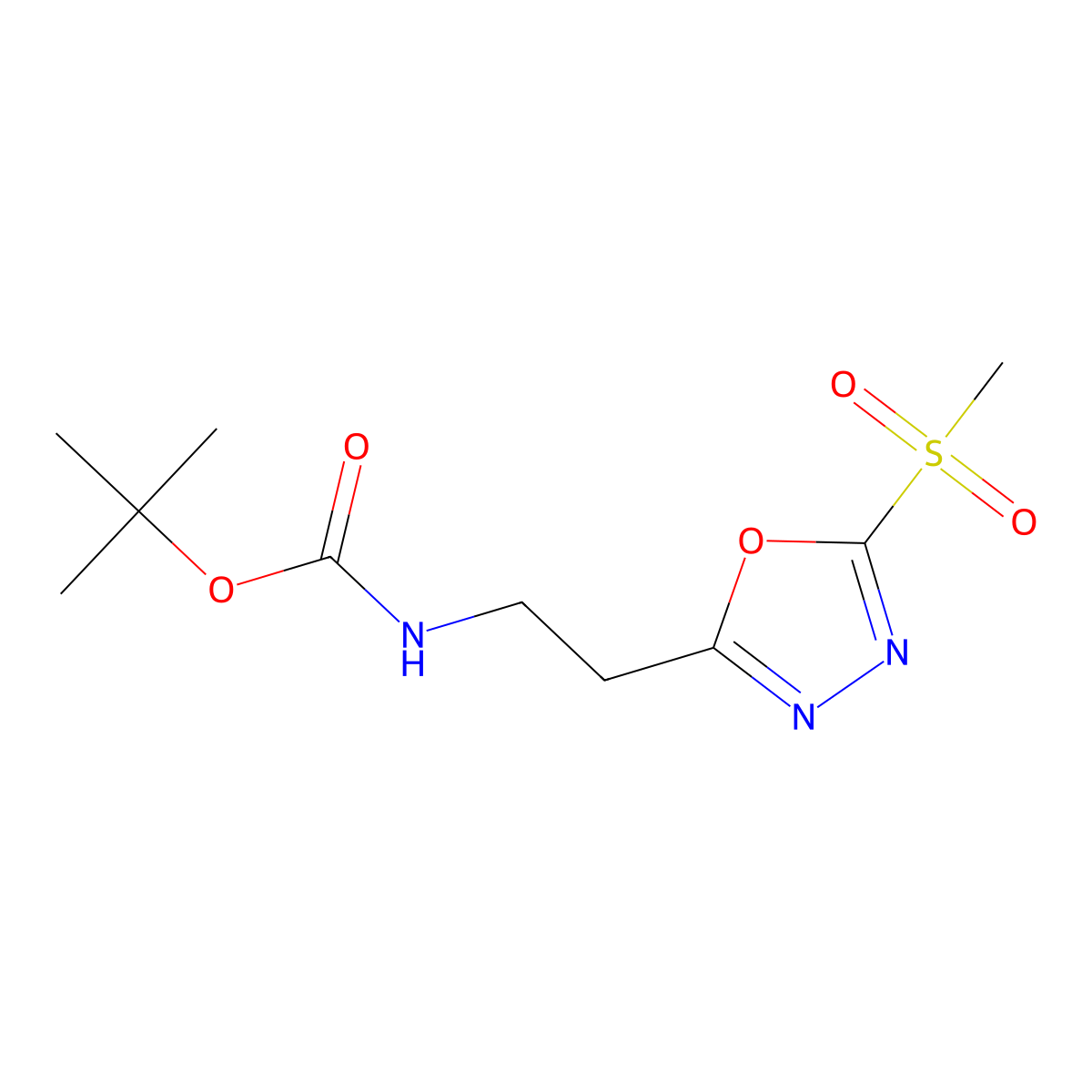 Tert-butyl N-[2-(5-methanesulfonyl-1,3,4-oxadiazol-2-YL)ethyl]carbamate molecular structure, CAS 848726-92-1
