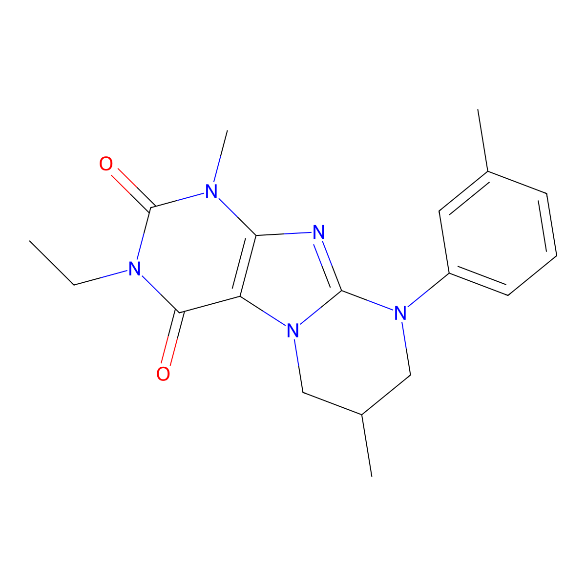 3-ethyl-1,7-dimethyl-9-(3-methylphenyl)-7,8-dihydro-6H-purino[7,8-a]pyrimidine-2,4-dione molecular structure, CAS 848727-23-1