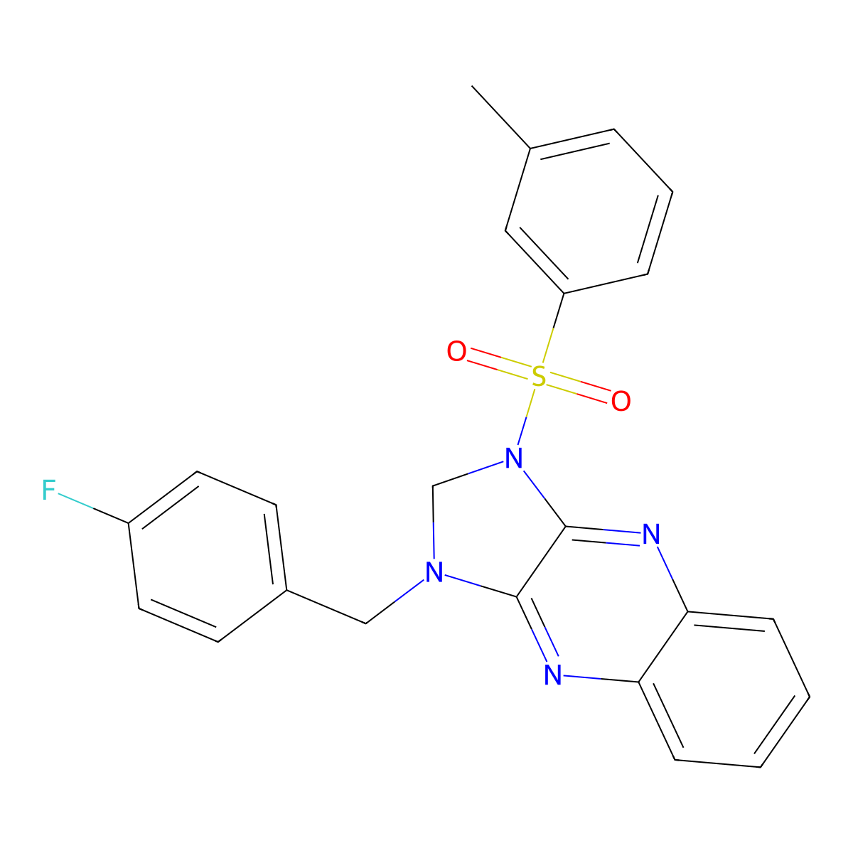 1-(4-fluorobenzyl)-3-(m-tolylsulfonyl)-2,3-dihydro-1H-imidazo[4,5-b]quinoxaline molecular structure, CAS 848728-14-3