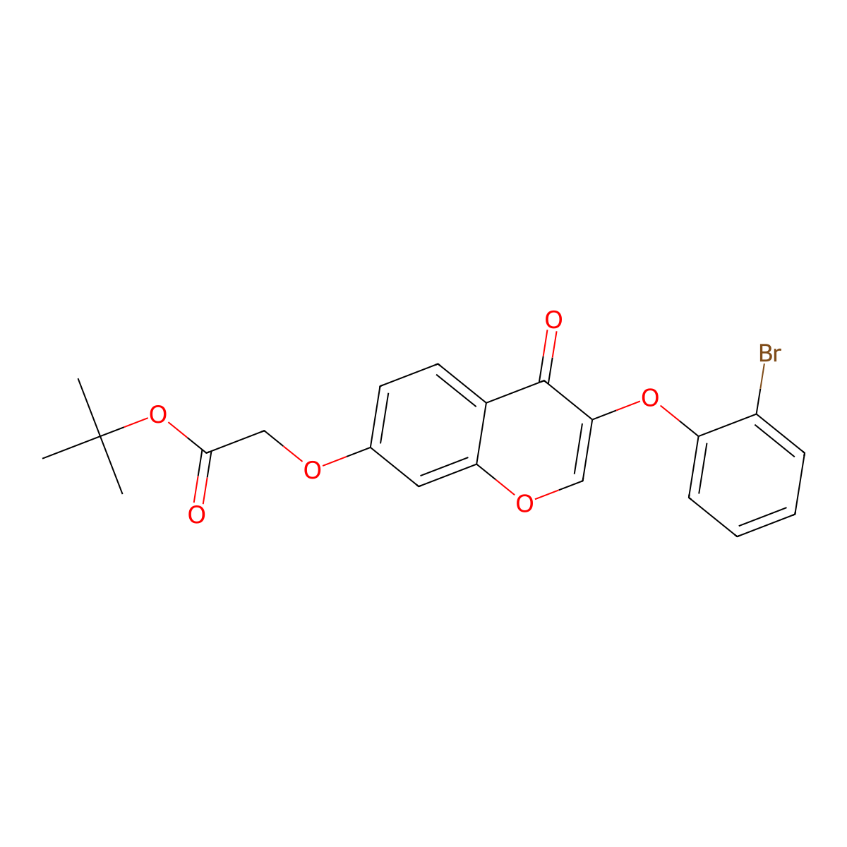Tert-butyl 2-[3-(2-bromophenoxy)-4-oxochromen-7-yl]oxyacetate molecular structure, CAS 848728-28-9