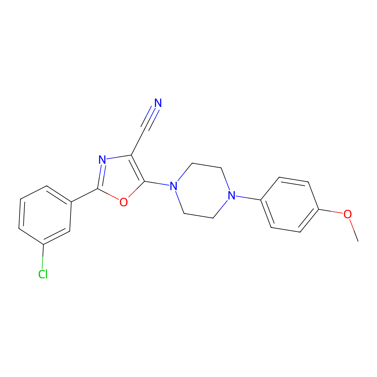 2-(3-Chlorophenyl)-5-[4-(4-methoxyphenyl)-1-piperazinyl]-1,3-oxazole-4-carbonitrile molecular structure, CAS 848728-93-8