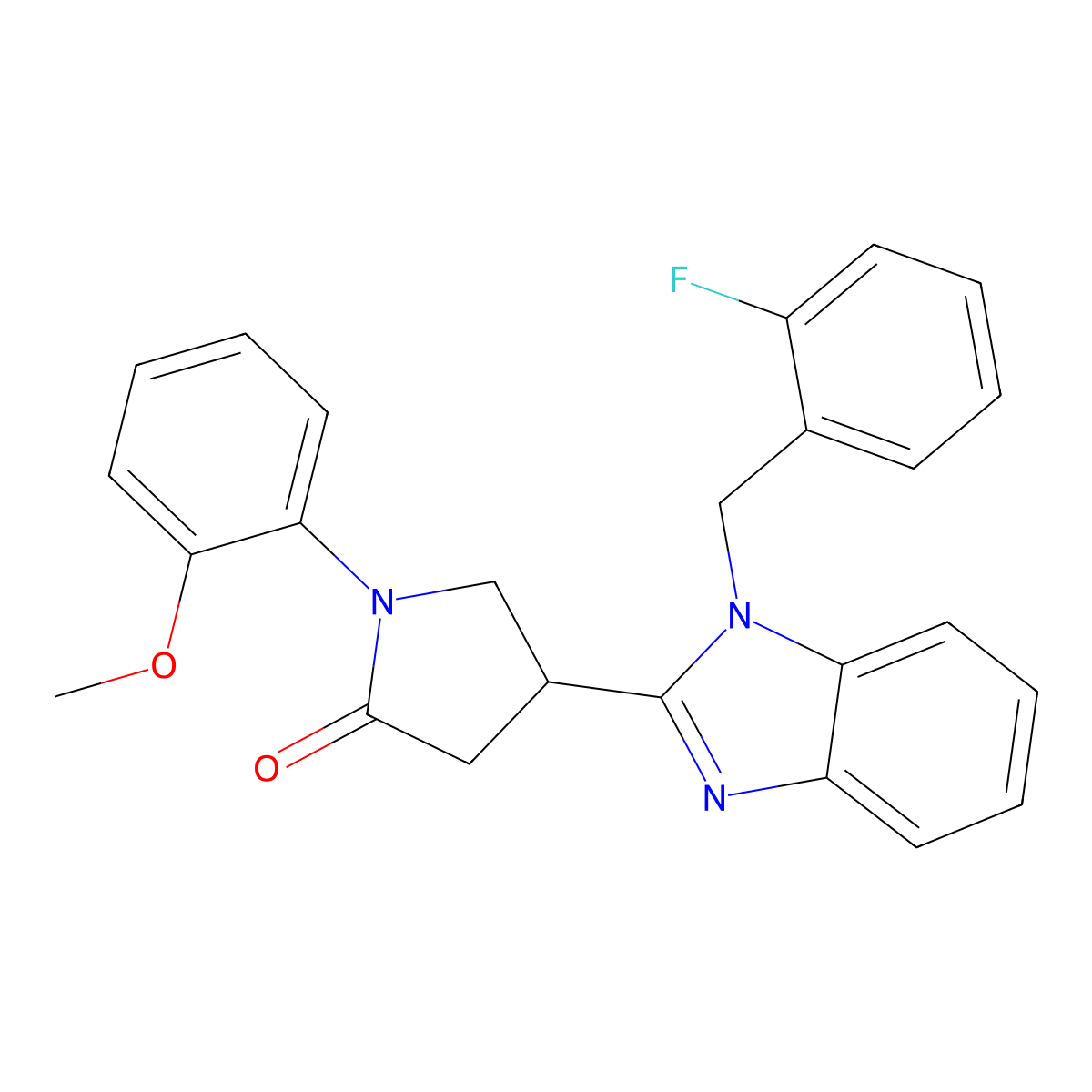 4-[1-[(2-Fluorophenyl)methyl]benzimidazol-2-yl]-1-(2-methoxyphenyl)pyrrolidin-2-one molecular structure, CAS 848729-11-3