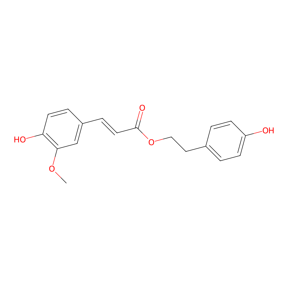 P-Hydroxyphenethyl Trans-Ferulate molecular structure, CAS 84873-15-4