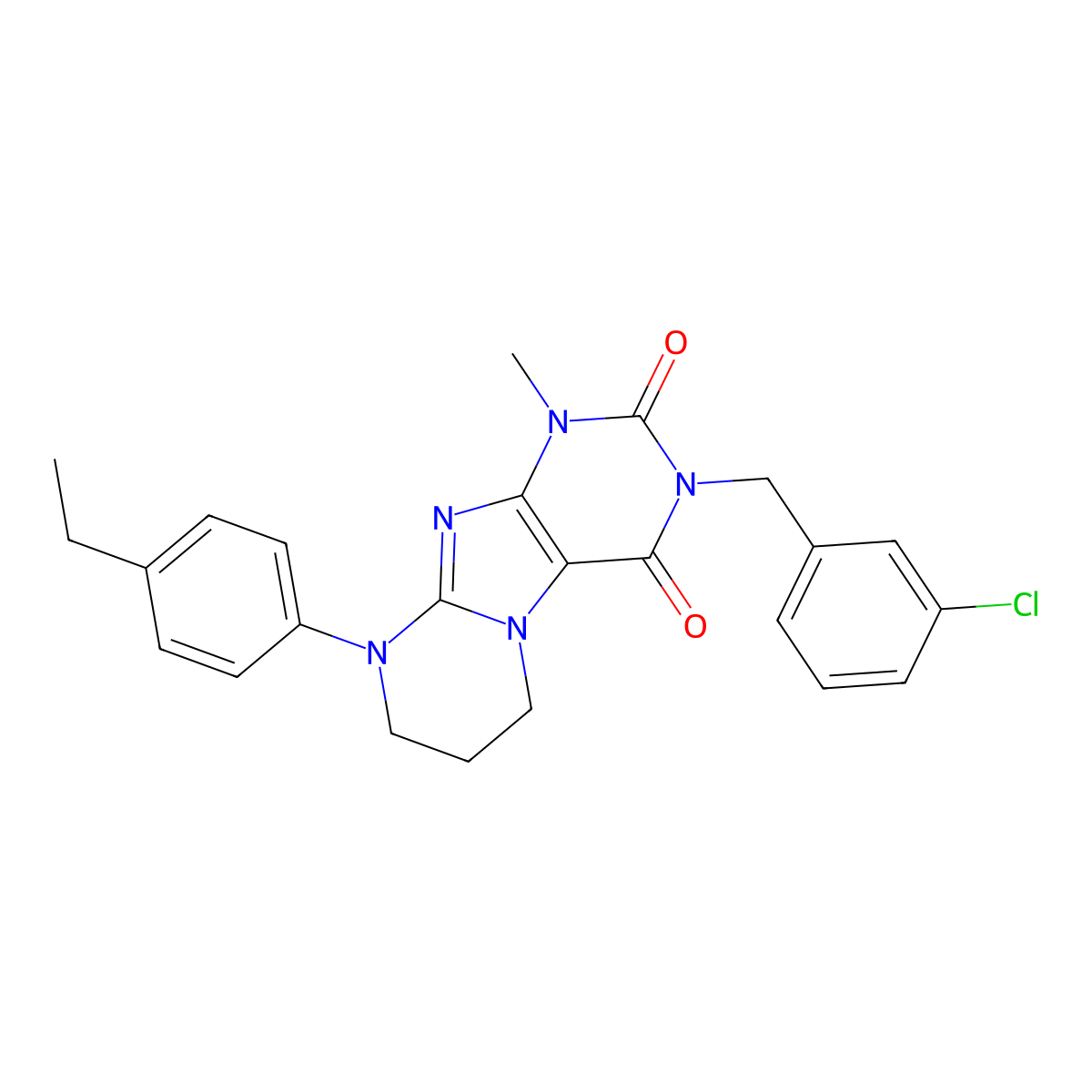 3-[(3-chlorophenyl)methyl]-9-(4-ethylphenyl)-1-methyl-7,8-dihydro-6H-purino[7,8-a]pyrimidine-2,4-dione molecular structure, CAS 848730-05-2
