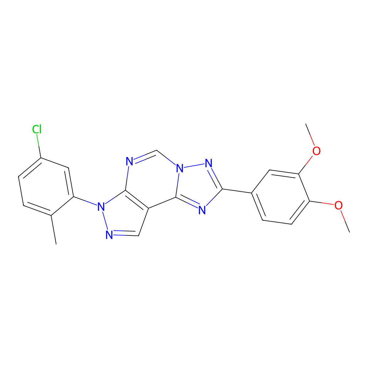 7-(5-chloro-2-methylphenyl)-2-(3,4-dimethoxyphenyl)-7H-pyrazolo[4,3-e][1,2,4]triazolo[1,5-c]pyrimidine molecular structure, CAS 848731-26-0