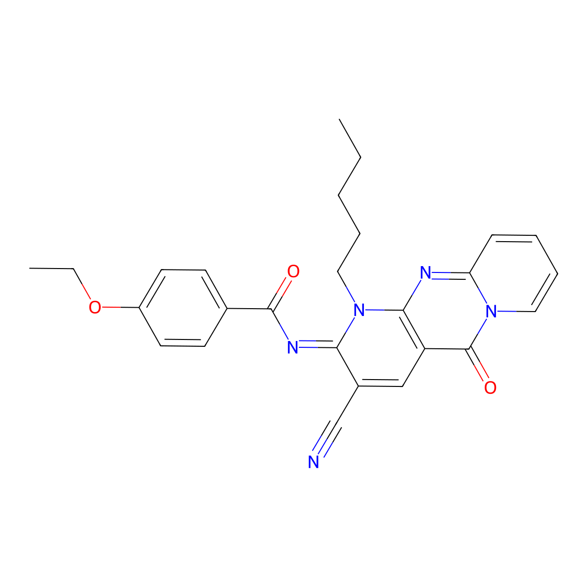 (E)-N-(3-cyano-5-oxo-1-pentyl-1H-dipyrido[1,2-a:2',3'-d]pyrimidin-2(5H)-ylidene)-4-ethoxybenzamide molecular structure, CAS 848732-53-6