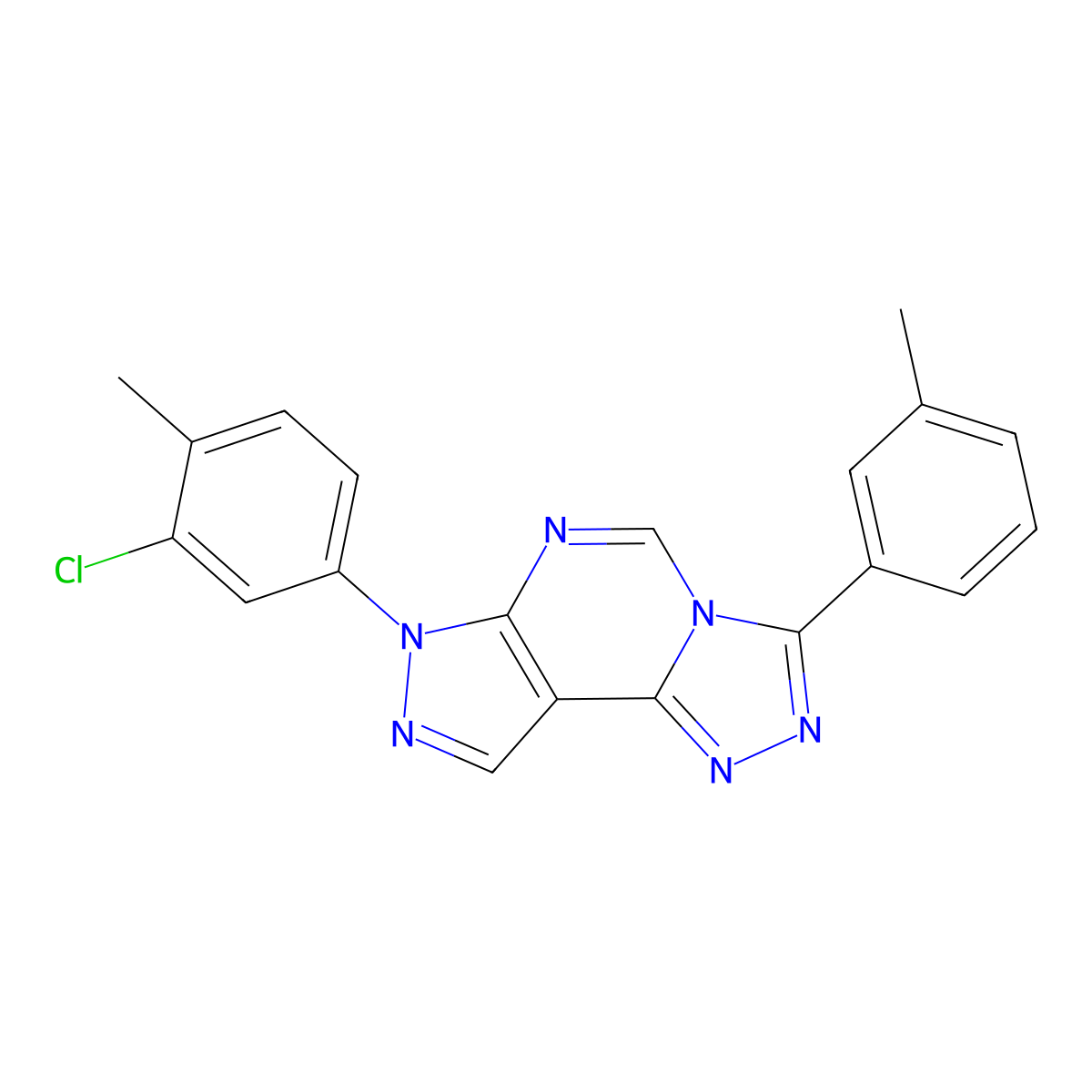 7-(3-chloro-4-methylphenyl)-3-(3-methylphenyl)-7H-pyrazolo[4,3-e][1,2,4]triazolo[4,3-c]pyrimidine molecular structure, CAS 848733-16-4