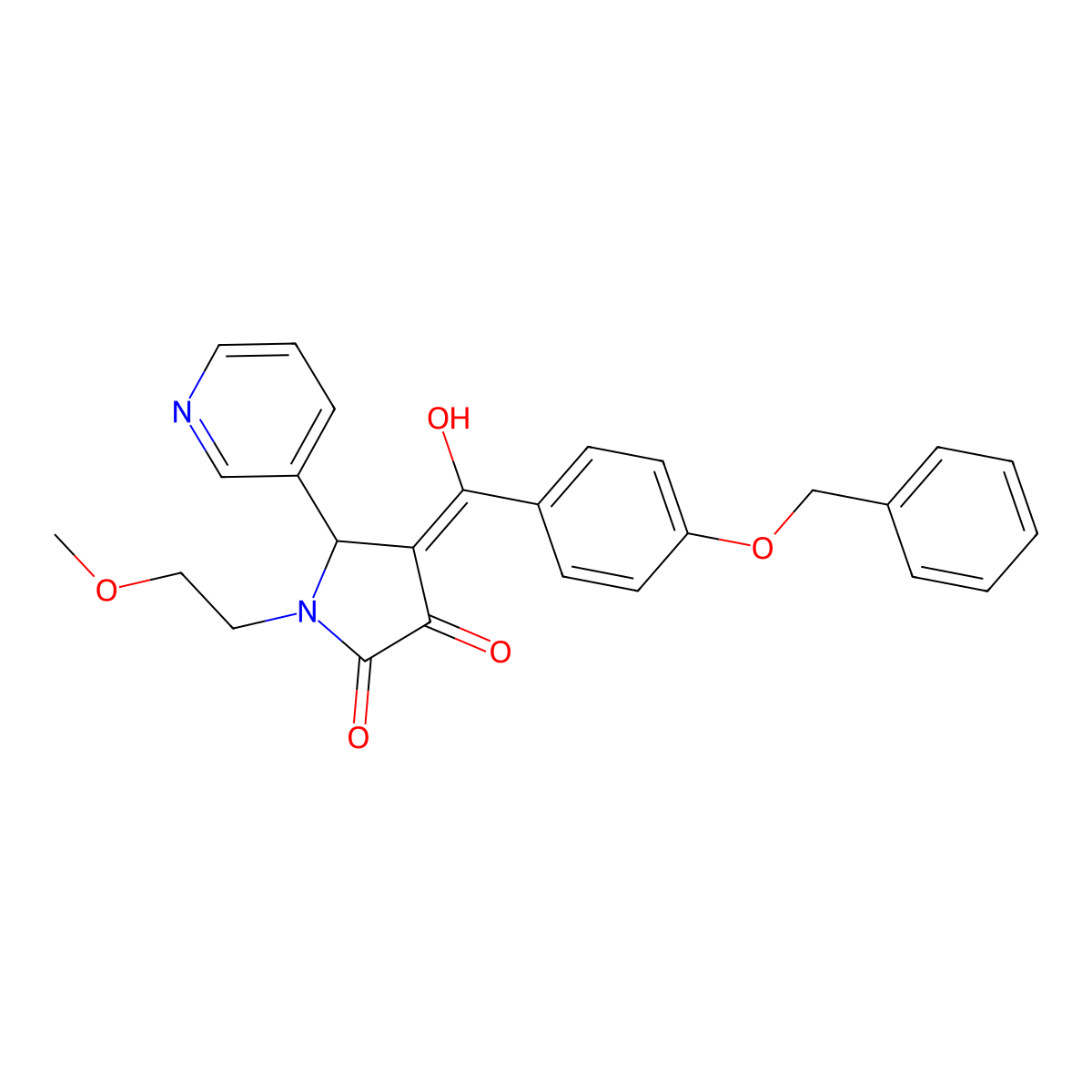 4-[4-(benzyloxy)benzoyl]-3-hydroxy-1-(2-methoxyethyl)-5-(pyridin-3-yl)-2,5-dihydro-1H-pyrrol-2-one molecular structure, CAS 848733-59-5