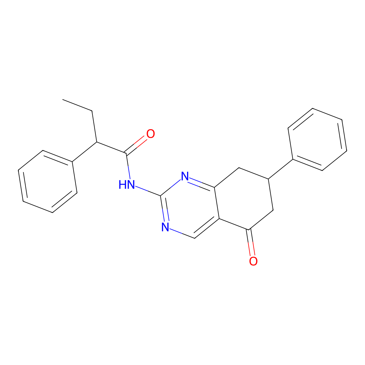 N-(5-oxo-7-phenyl-5,6,7,8-tetrahydroquinazolin-2-yl)-2-phenylbutanamide molecular structure, CAS 848733-62-0