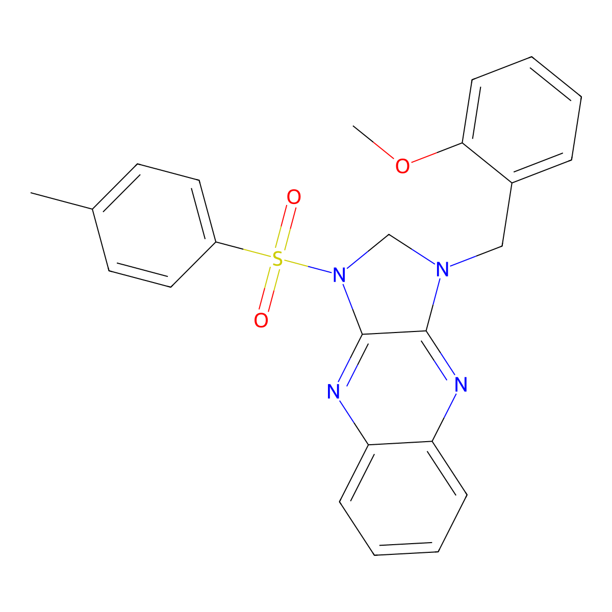 1-(2-methoxybenzyl)-3-tosyl-2,3-dihydro-1H-imidazo[4,5-b]quinoxaline molecular structure, CAS 848734-66-7