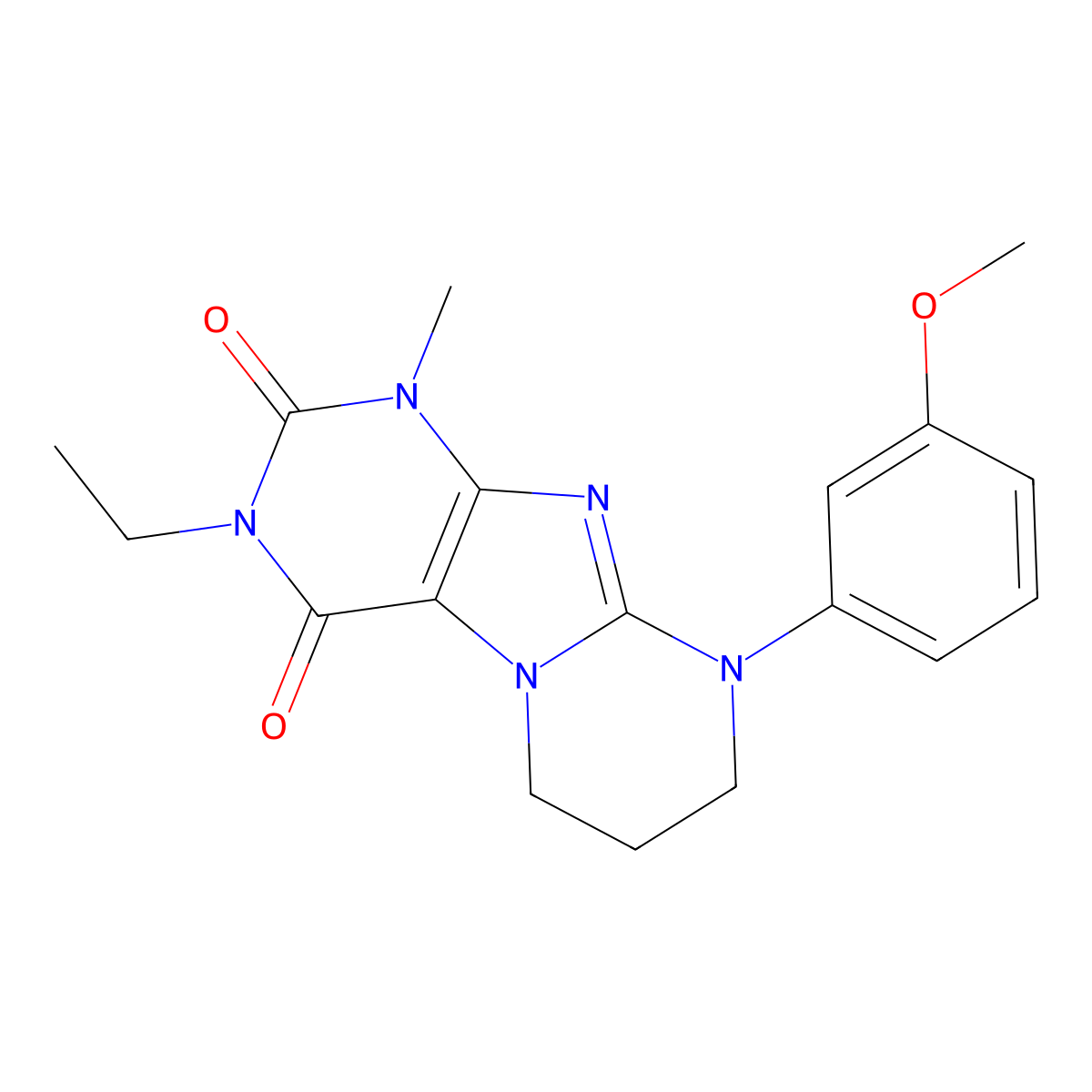3-ethyl-9-(3-methoxyphenyl)-1-methyl-7,8-dihydro-6H-purino[7,8-a]pyrimidine-2,4-dione molecular structure, CAS 848735-58-0