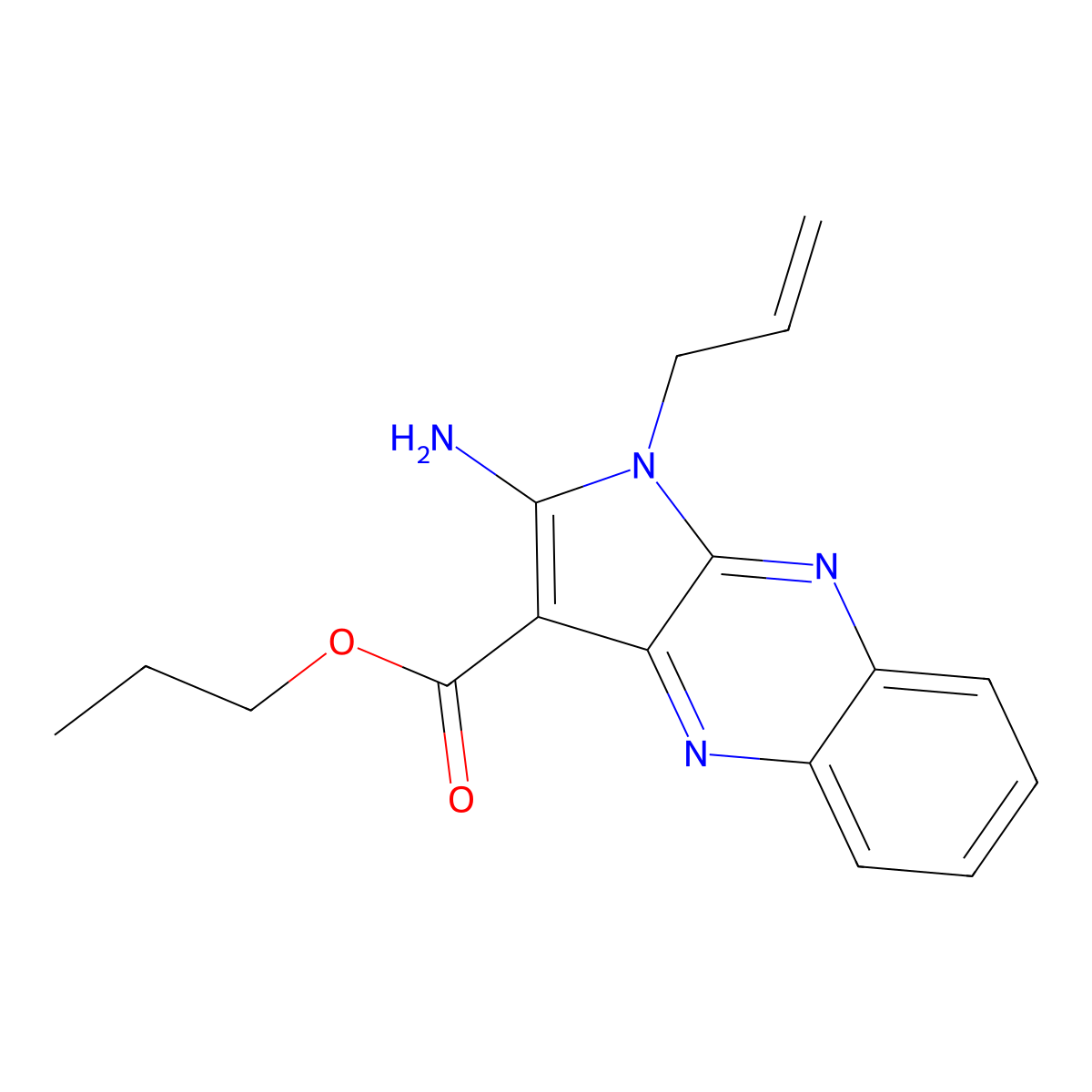 propyl 2-amino-1-(prop-2-en-1-yl)-1H-pyrrolo[2,3-b]quinoxaline-3-carboxylate molecular structure, CAS 848735-71-7