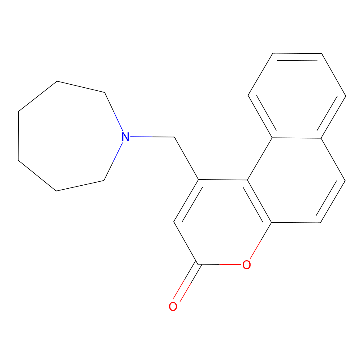 1-(azepan-1-ylmethyl)-3H-benzo[f]chromen-3-one molecular structure, CAS 848736-16-3