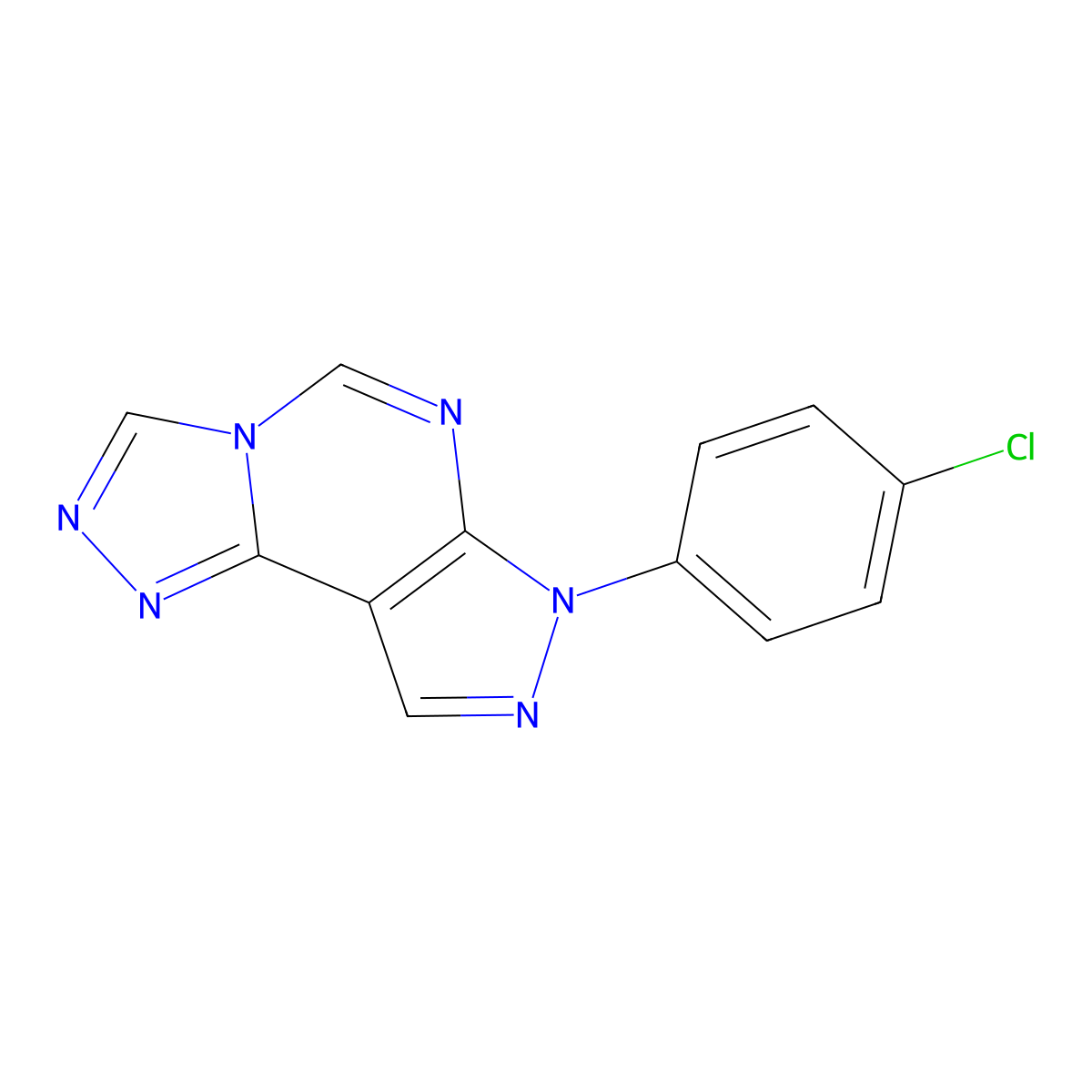 7-(4-chlorophenyl)-7H-pyrazolo[4,3-e][1,2,4]triazolo[4,3-c]pyrimidine molecular structure, CAS 848736-51-6