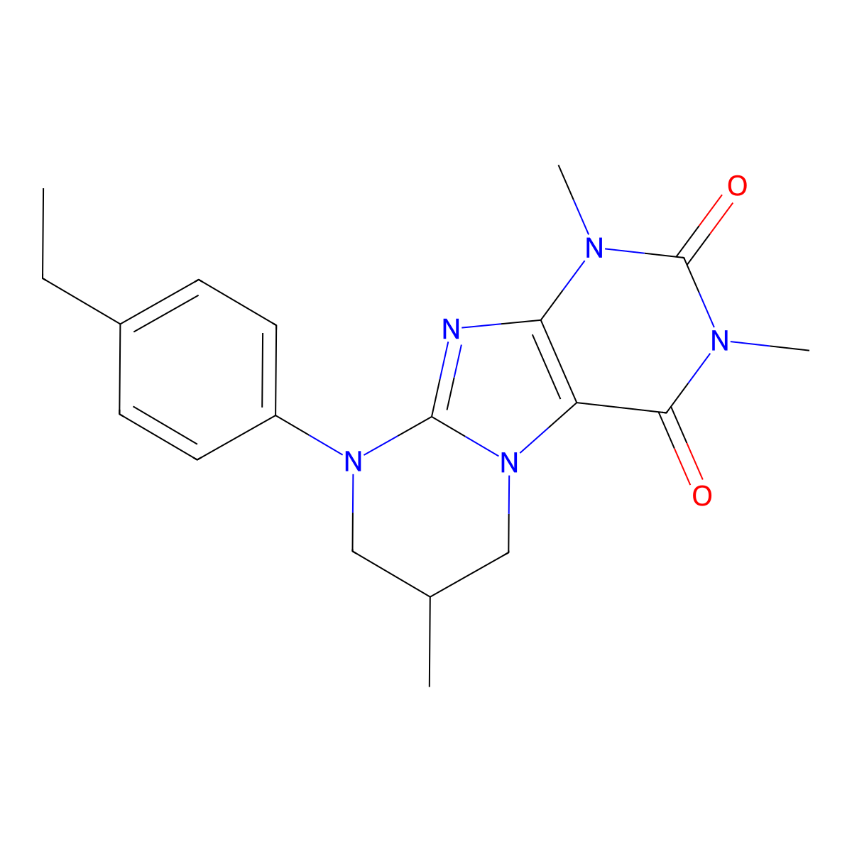 9-(4-ethylphenyl)-1,3,7-trimethyl-7,8-dihydro-6H-purino[7,8-a]pyrimidine-2,4-dione molecular structure, CAS 848739-17-3