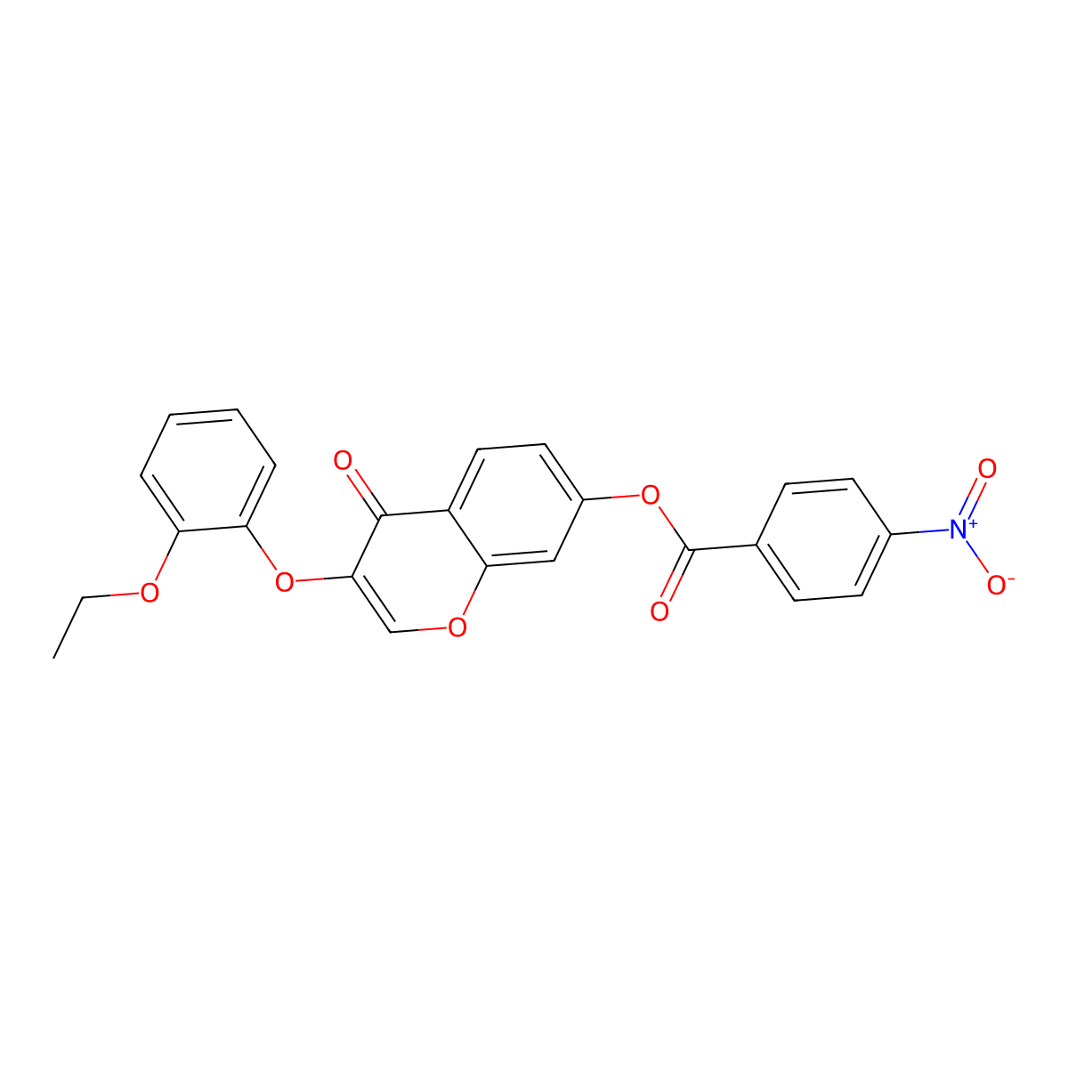 3-(2-ethoxyphenoxy)-4-oxo-4H-chromen-7-yl 4-nitrobenzoate molecular structure, CAS 848740-36-3