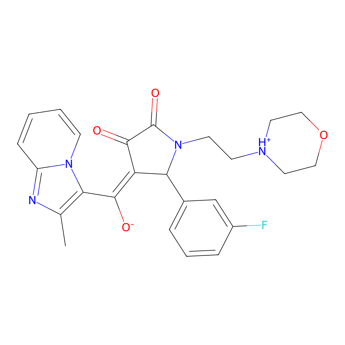 5-(3-fluorophenyl)-3-hydroxy-4-{2-methylimidazo[1,2-a]pyridine-3-carbonyl}-1-[2-(morpholin-4-yl)ethyl]-2,5-dihydro-1H-pyrrol-2-one molecular structure, CAS 848740-41-0