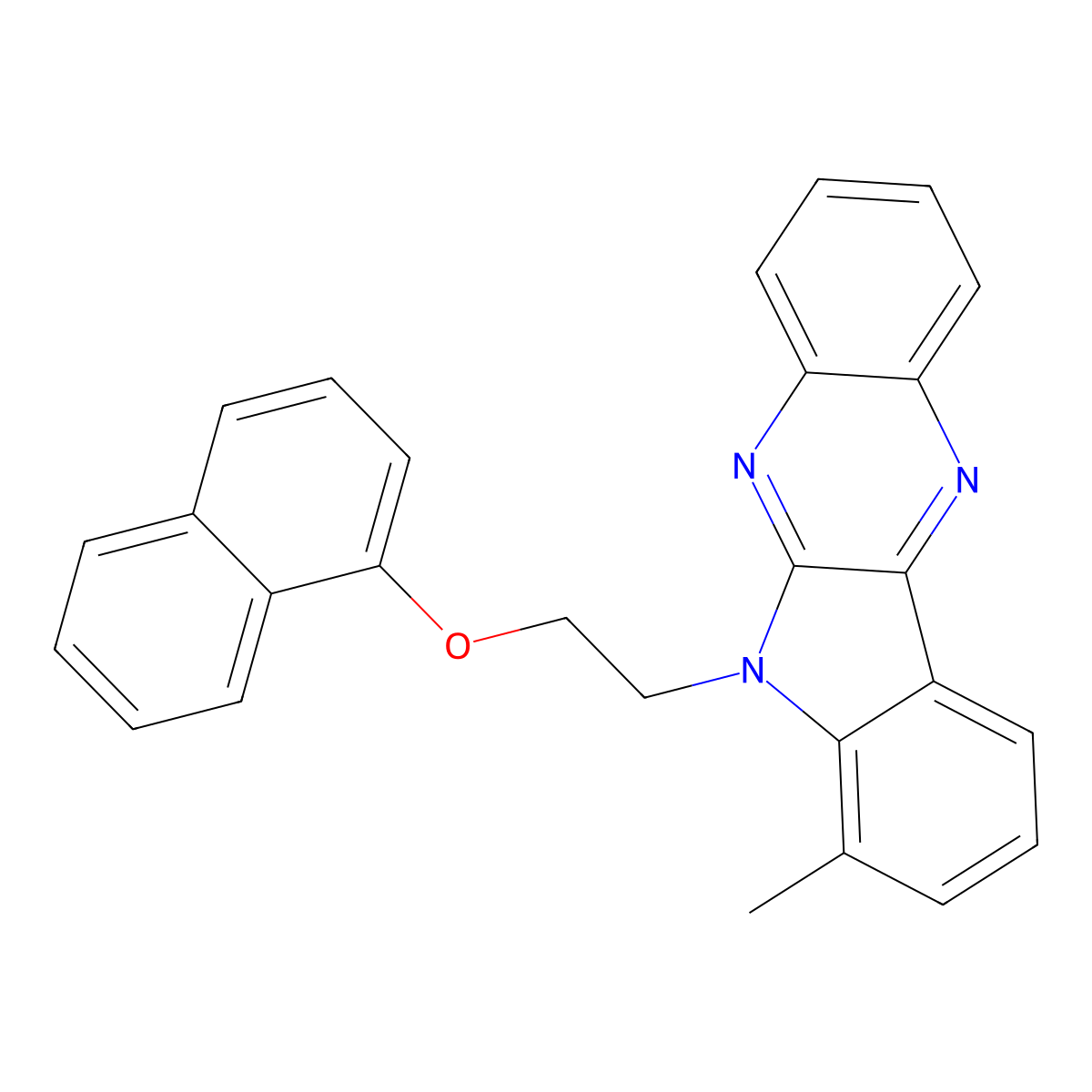 [2-(4-Methylindolo[2,3-b]quinoxalin-5-yl)ethoxy]naphthalene molecular structure, CAS 848740-63-6