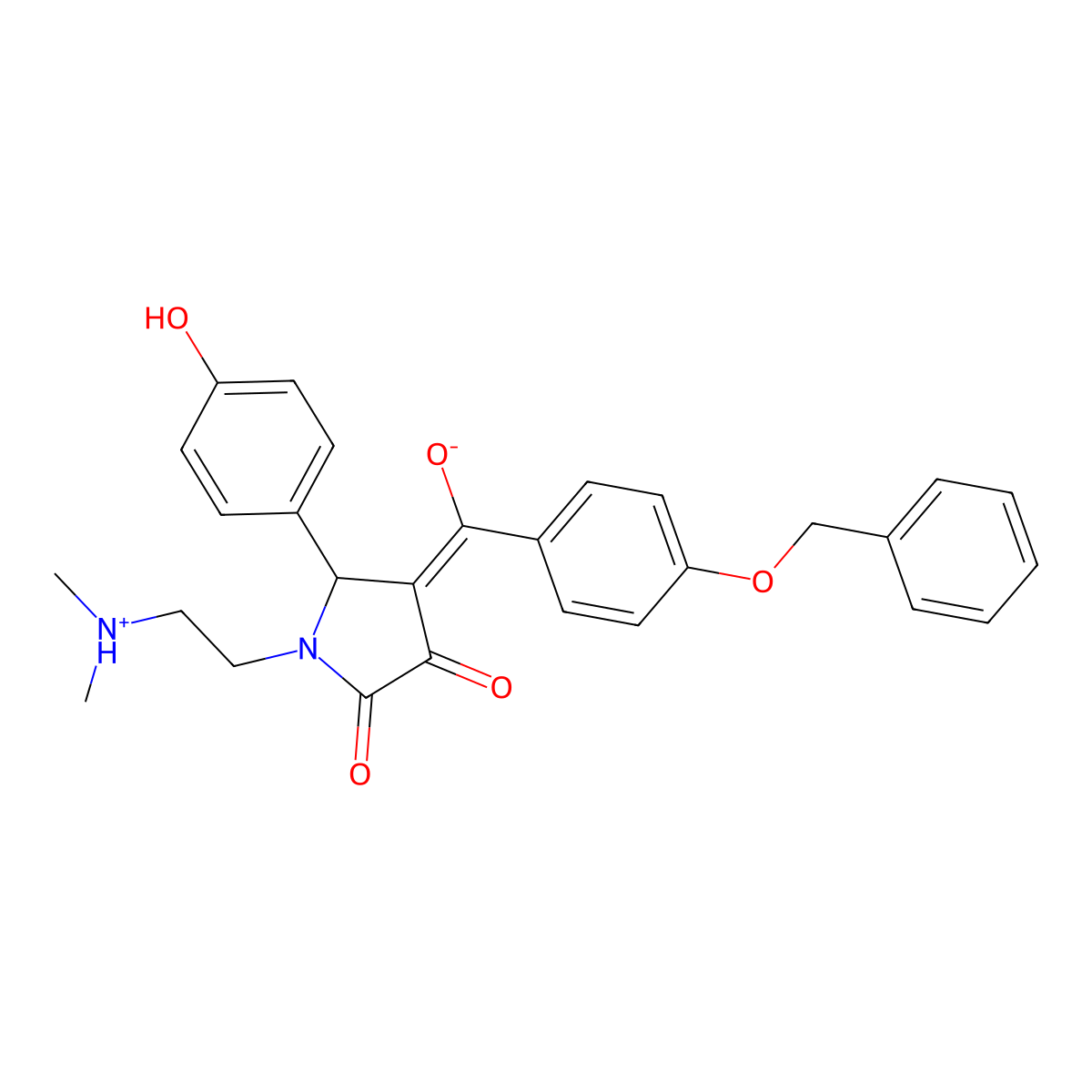 4-[4-(benzyloxy)benzoyl]-1-[2-(dimethylamino)ethyl]-3-hydroxy-5-(4-hydroxyphenyl)-2,5-dihydro-1H-pyrrol-2-one molecular structure, CAS 848742-71-2