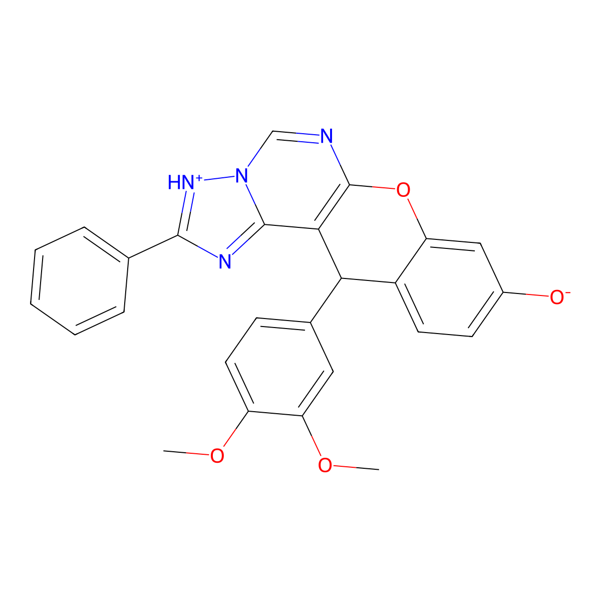 12-(3,4-dimethoxyphenyl)-2-phenyl-12H-chromeno[3,2-e][1,2,4]triazolo[1,5-c]pyrimidin-9-ol molecular structure, CAS 848742-72-3