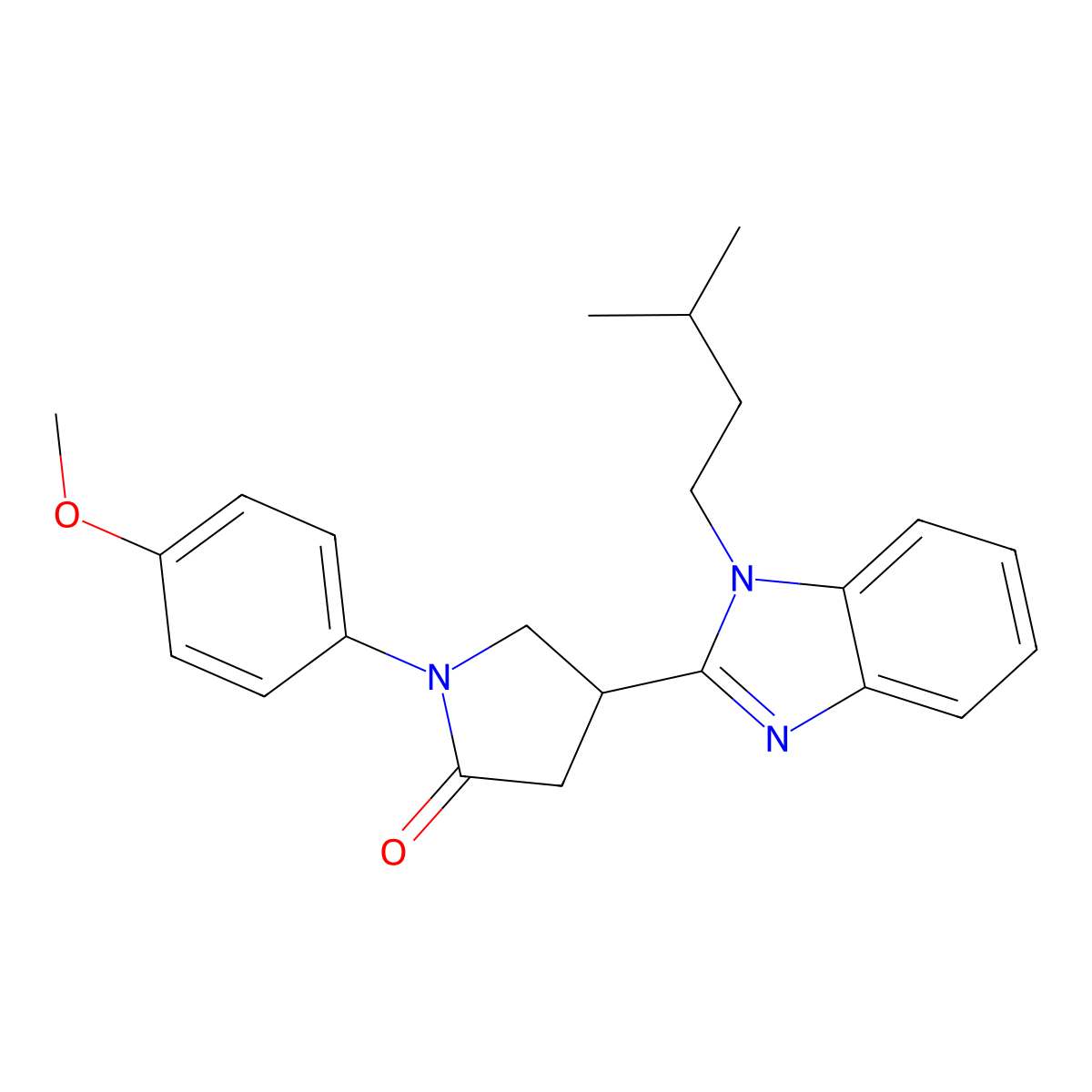 1-(4-Methoxyphenyl)-4-[1-(3-methylbutyl)benzimidazol-2-yl]pyrrolidin-2-one molecular structure, CAS 848743-20-4