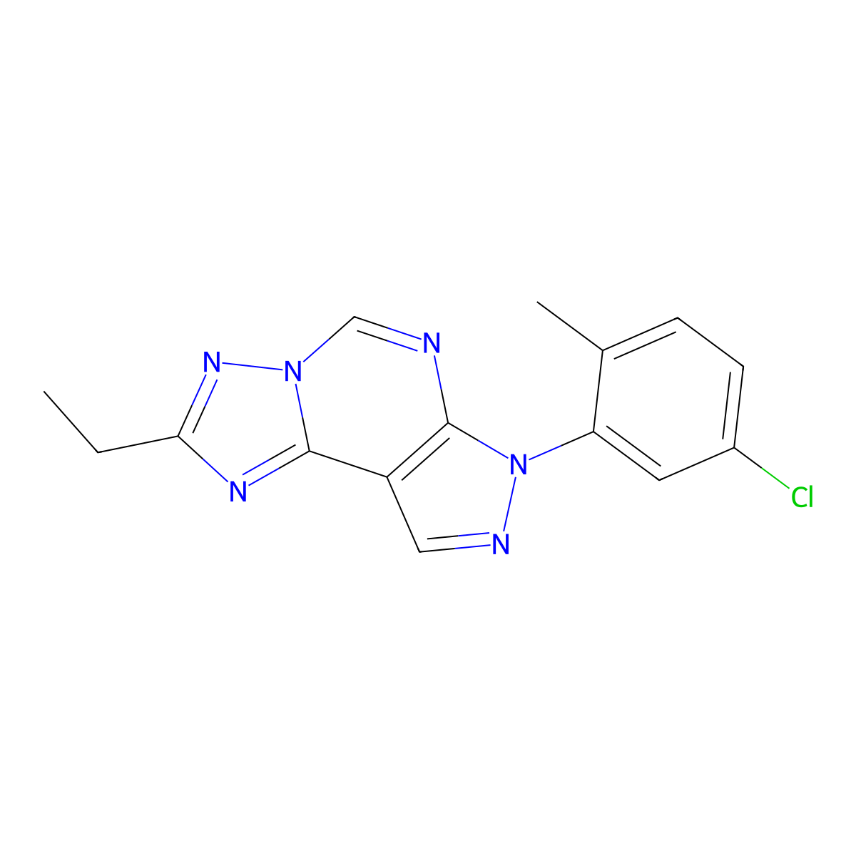 7-(5-chloro-2-methylphenyl)-2-ethyl-7H-pyrazolo[4,3-e][1,2,4]triazolo[1,5-c]pyrimidine molecular structure, CAS 848743-25-9