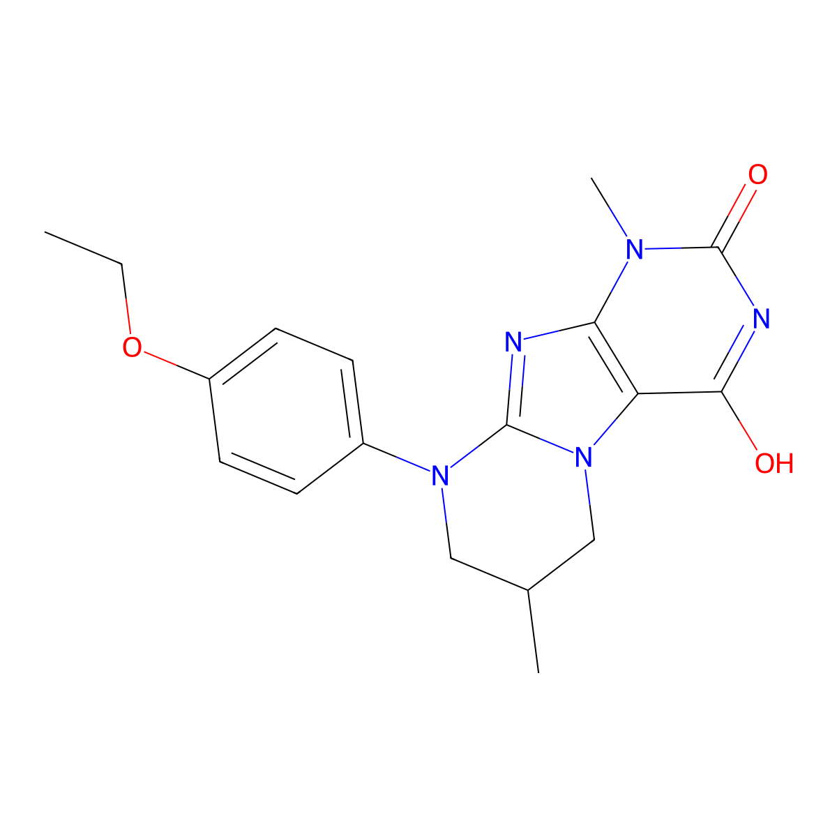 9-(4-ethoxyphenyl)-1,7-dimethyl-6,7,8,9-tetrahydropyrimido[2,1-f]purine-2,4(1H,3H)-dione molecular structure, CAS 848743-51-1