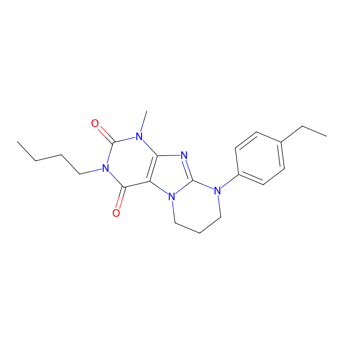 3-butyl-9-(4-ethylphenyl)-1-methyl-7,8-dihydro-6H-purino[7,8-a]pyrimidine-2,4-dione molecular structure, CAS 848745-25-5