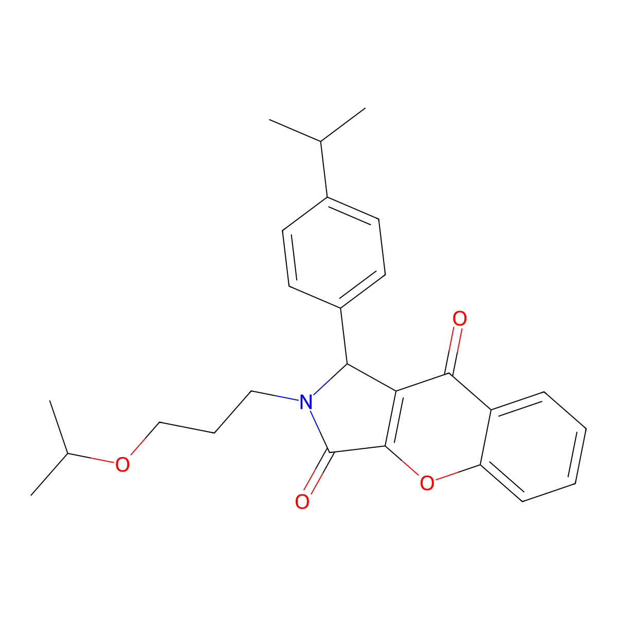 2-(3-Isopropoxypropyl)-1-(4-isopropylphenyl)-1,2-dihydrochromeno[2,3-c]pyrrole-3,9-dione molecular structure, CAS 848745-32-4