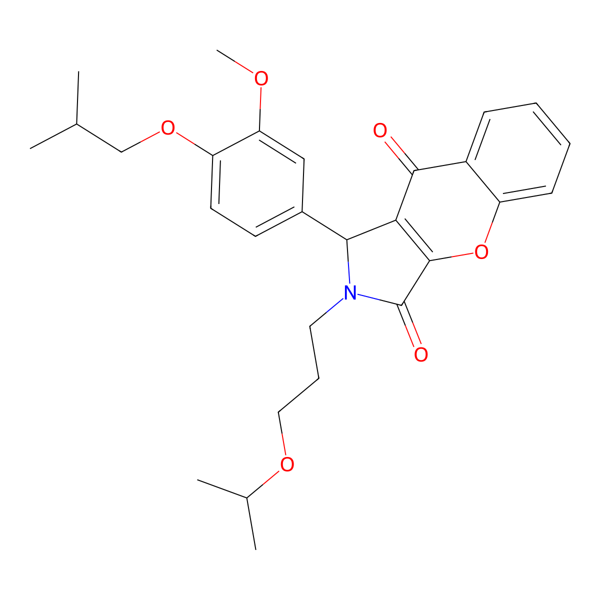 1-(4-Isobutoxy-3-methoxyphenyl)-2-(3-isopropoxypropyl)-1,2-dihydrochromeno[2,3-c]pyrrole-3,9-dione molecular structure, CAS 848746-20-3