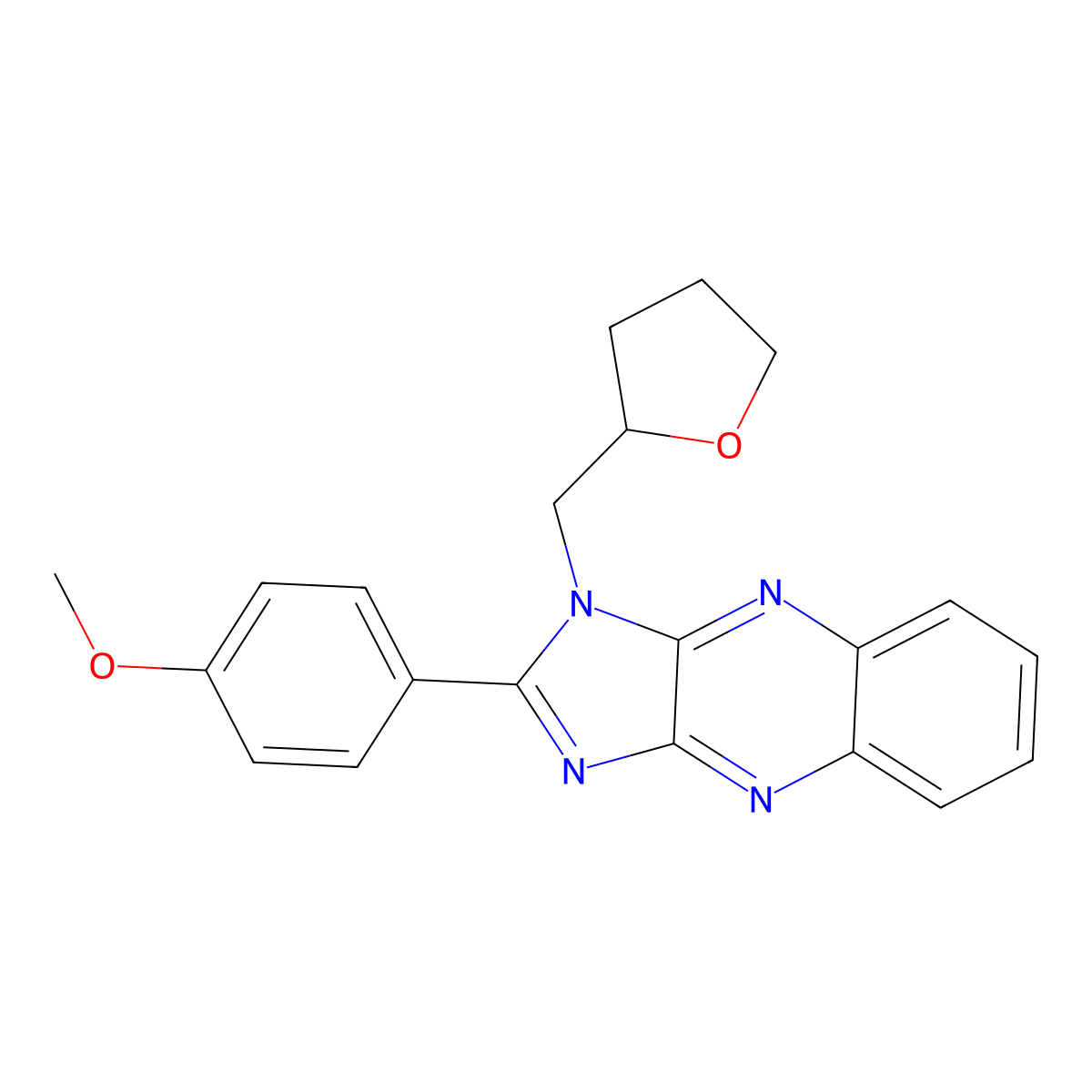 2-(4-methoxyphenyl)-1-((tetrahydrofuran-2-yl)methyl)-1H-imidazo[4,5-b]quinoxaline molecular structure, CAS 848747-13-7