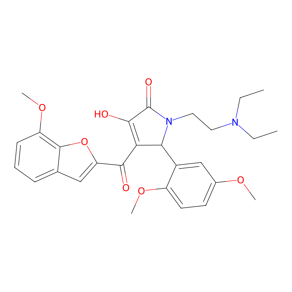 1-[2-(Diethylamino)ethyl]-5-(2,5-dimethoxyphenyl)-3-hydroxy-4-[(7-methoxybenzo [d]furan-2-yl)carbonyl]-3-pyrrolin-2-one molecular structure, CAS 848747-27-3