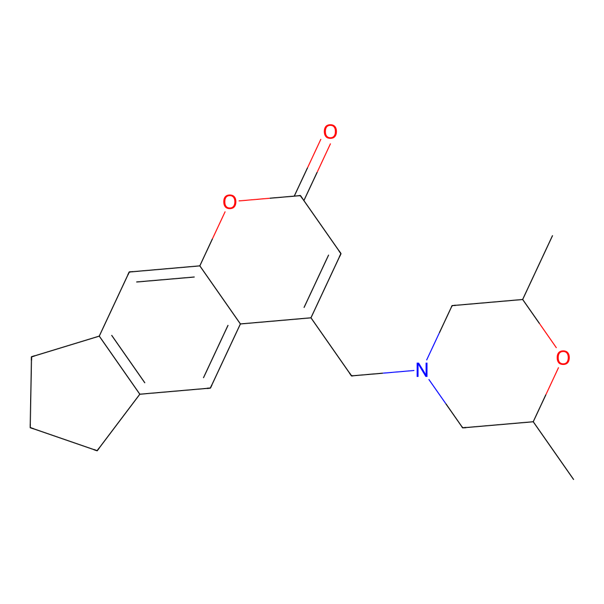 4-((2,6-dimethylmorpholino)methyl)-7,8-dihydrocyclopenta[g]chromen-2(6H)-one molecular structure, CAS 848748-12-9