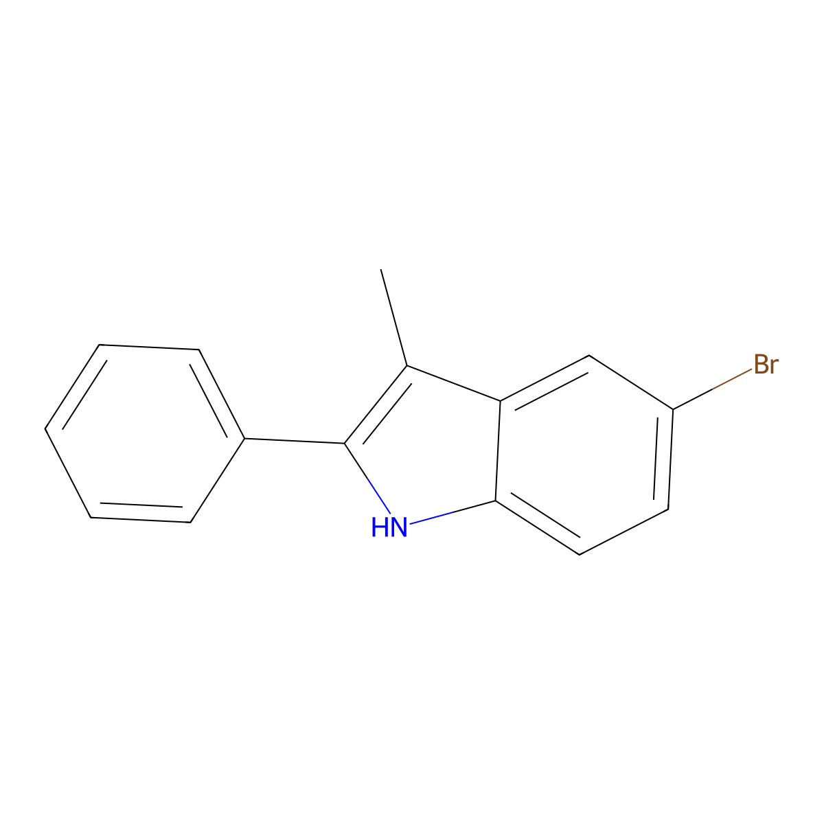 5-Bromo-3-methyl-2-phenyl-1H-indole molecular structure, CAS 848749-72-4