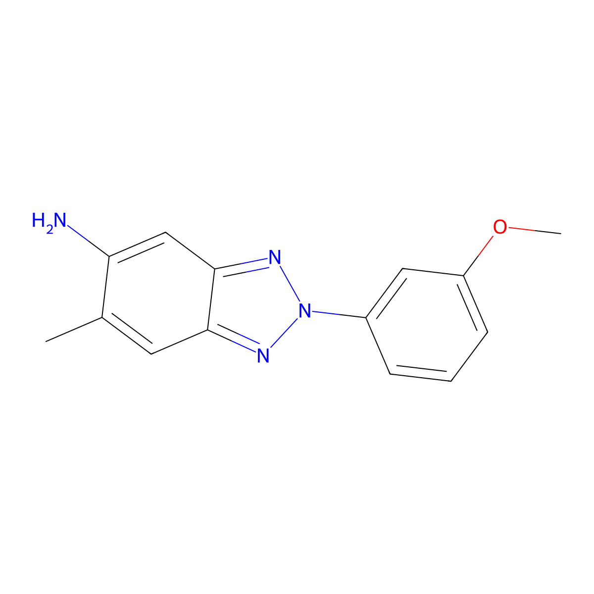 2-(3-methoxyphenyl)-6-methyl-2H-benzo[d][1,2,3]triazol-5-amine molecular structure, CAS 848752-87-4