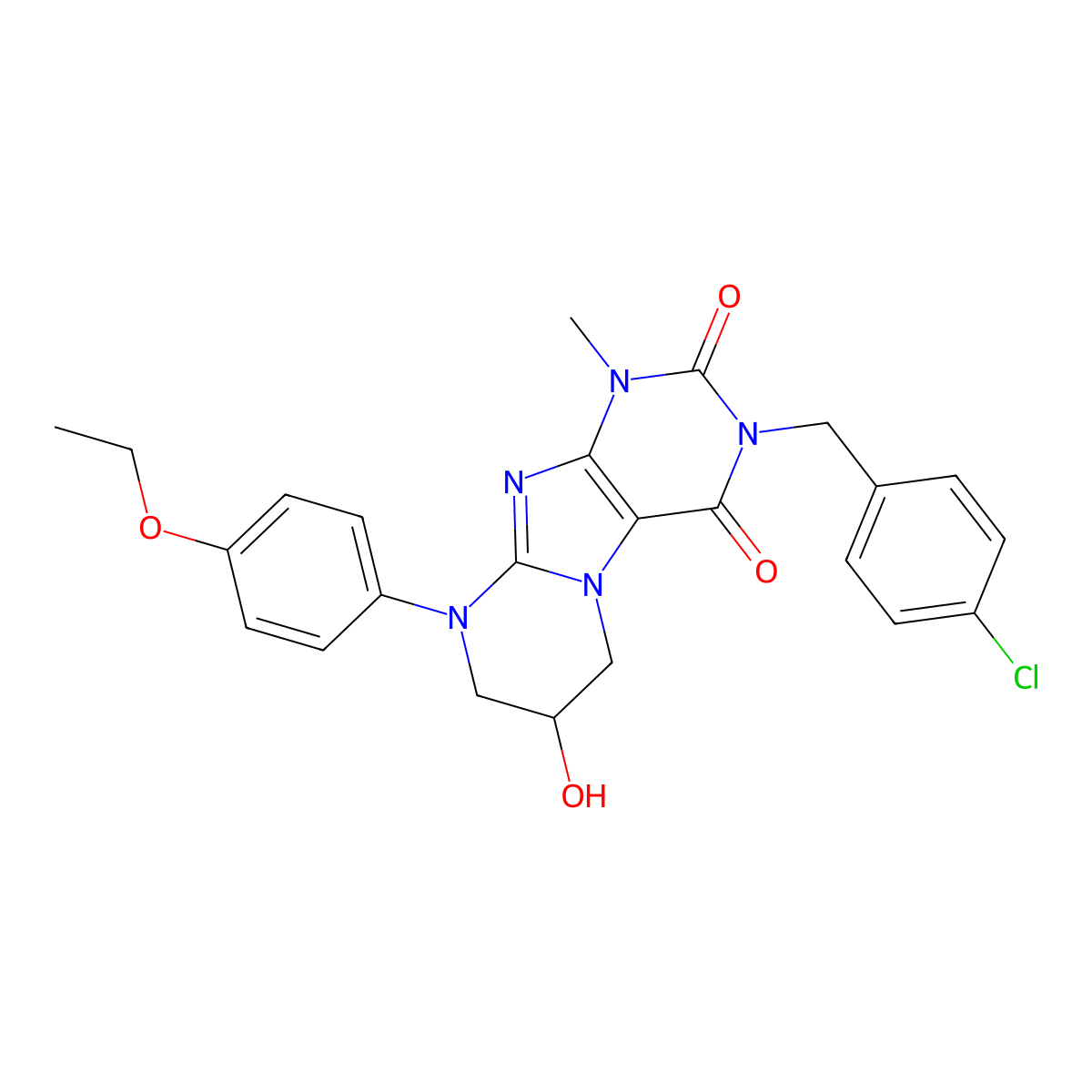 3-[(4-chlorophenyl)methyl]-9-(4-ethoxyphenyl)-7-hydroxy-1-methyl-7,8-dihydro-6H-purino[7,8-a]pyrimidine-2,4-dione molecular structure, CAS 848753-84-4