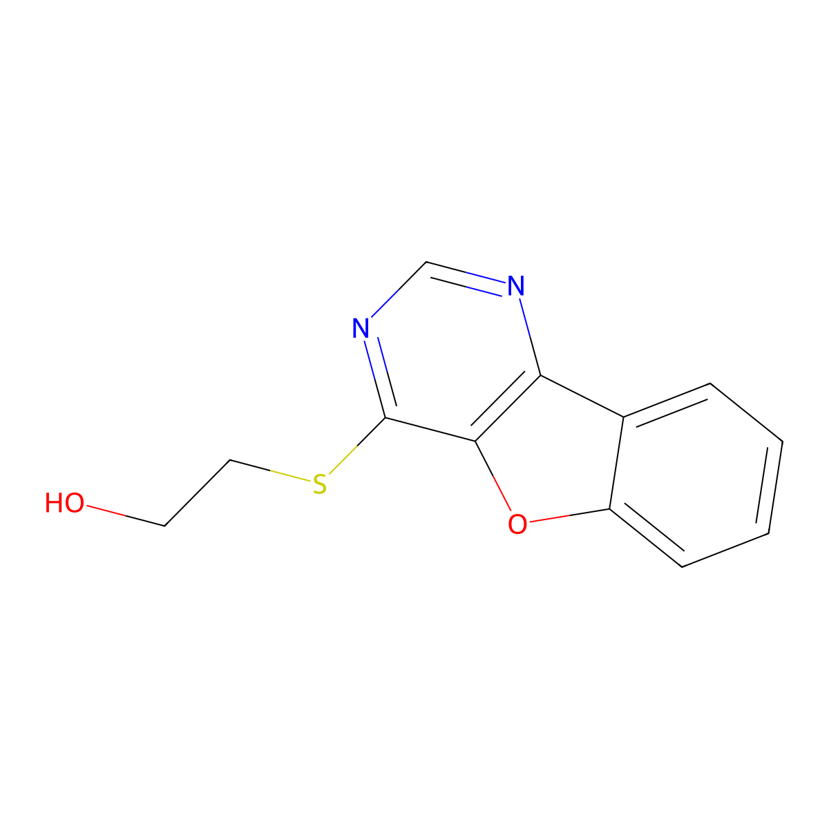 2-(Benzofuro[3,2-d]pyrimidin-4-ylthio)ethanol molecular structure, CAS 848754-20-1