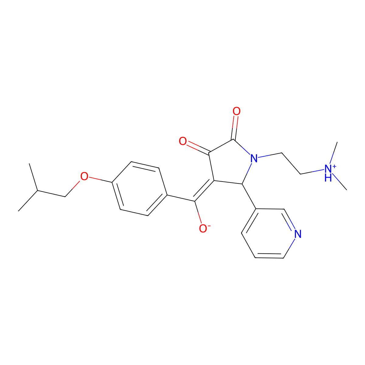 1-[2-(dimethylamino)ethyl]-3-hydroxy-4-[4-(2-methylpropoxy)benzoyl]-5-(pyridin-3-yl)-2,5-dihydro-1H-pyrrol-2-one molecular structure, CAS 848756-32-1