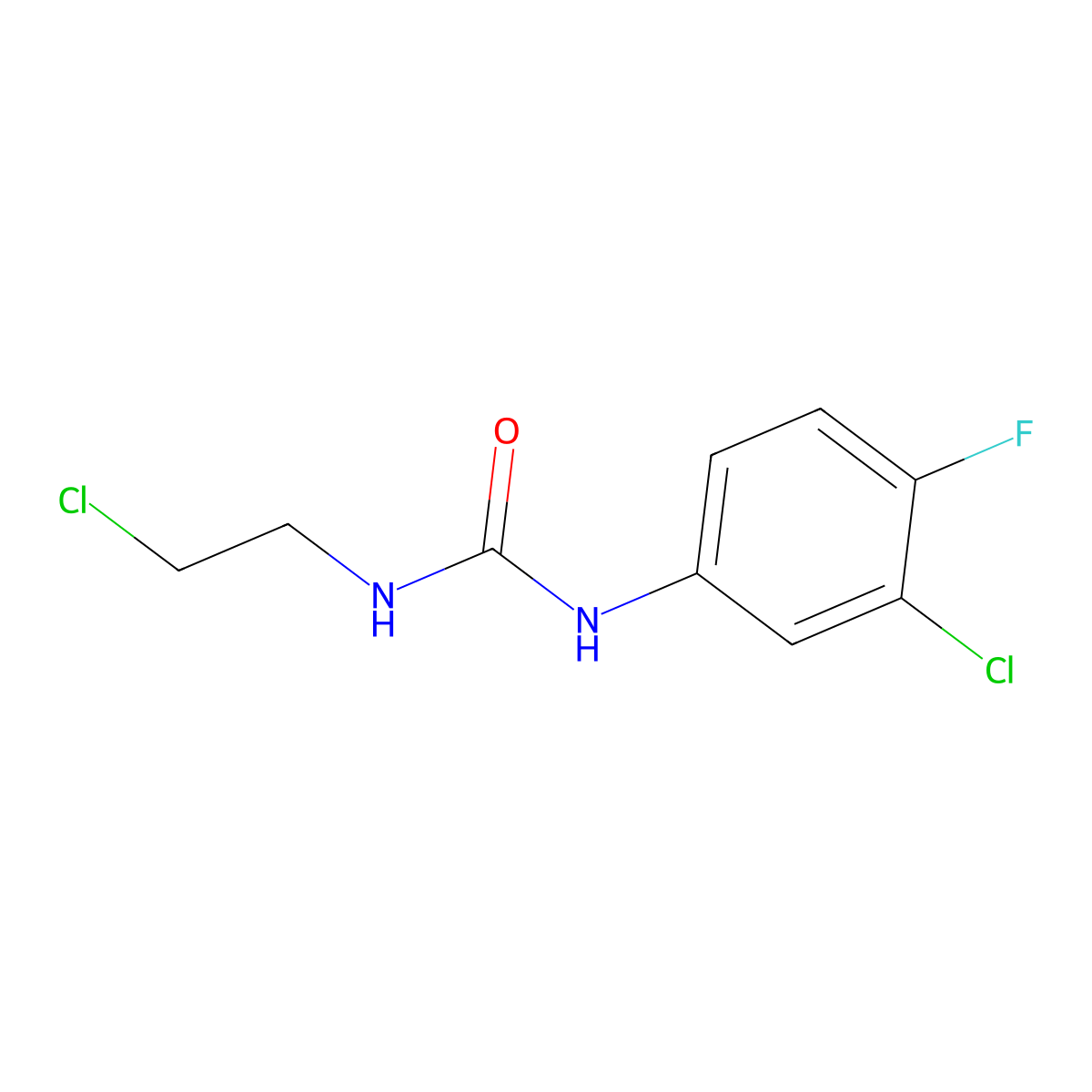 1-(2-Chloroethyl)-3-(3-chloro-4-fluoro-phenyl)urea molecular structure, CAS 848758-99-6