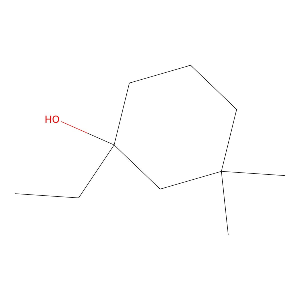1-Ethyl-3,3-dimethylcyclohexan-1-ol molecular structure, CAS 848760-72-5