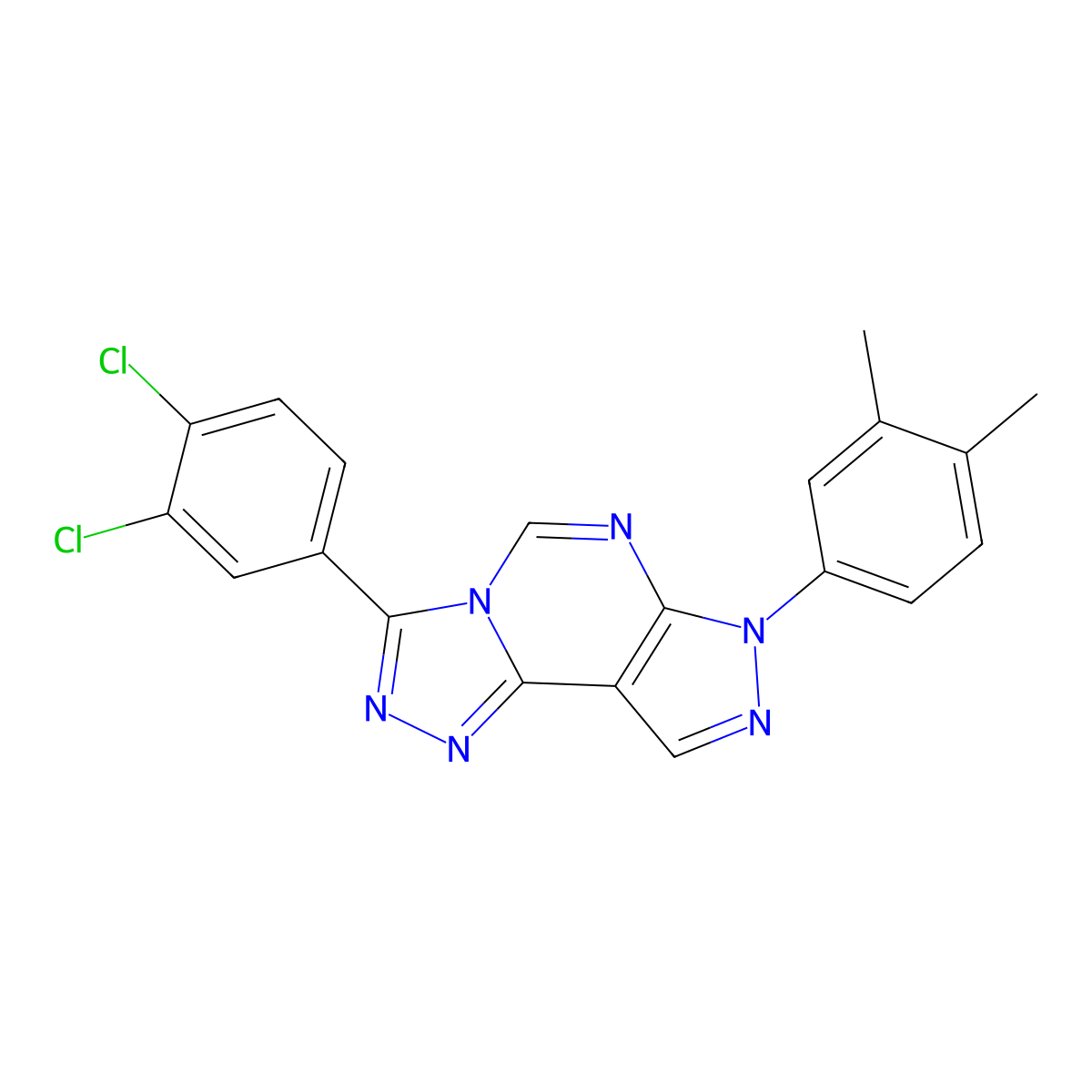 3-(3,4-dichlorophenyl)-7-(3,4-dimethylphenyl)-7H-pyrazolo[4,3-e][1,2,4]triazolo[4,3-c]pyrimidine molecular structure, CAS 848763-43-9